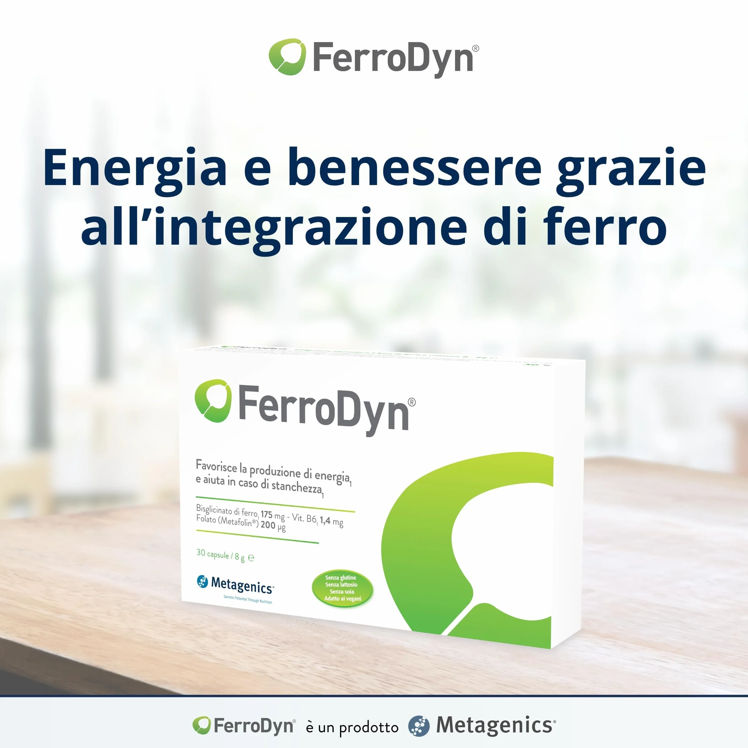 FerroDyn - Sostiene la Formazione dei Globuli Rossi e la Produzione di Energia - Utile in Caso di Affaticamento - 30 Capsule