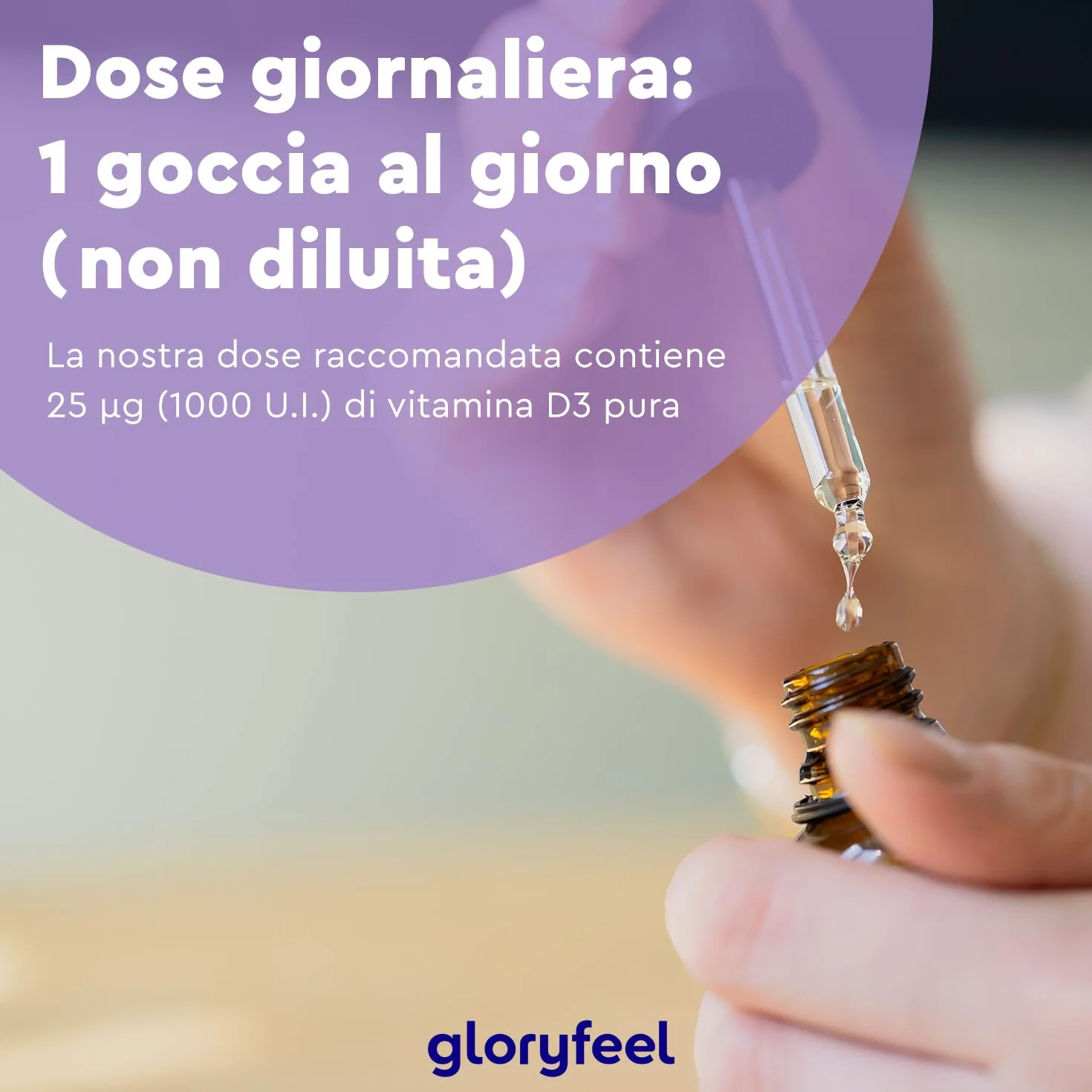 Vitamina D3 1000 UI per Goccia, 50ml (1700 Gocce), Eletto PRODOTTO DELL'ANNO 2025, Supporta Ossa, Denti e Sistema Immunitario, Vitamina D Colecalciferolo, in Olio MCD ad Alta Stabilità