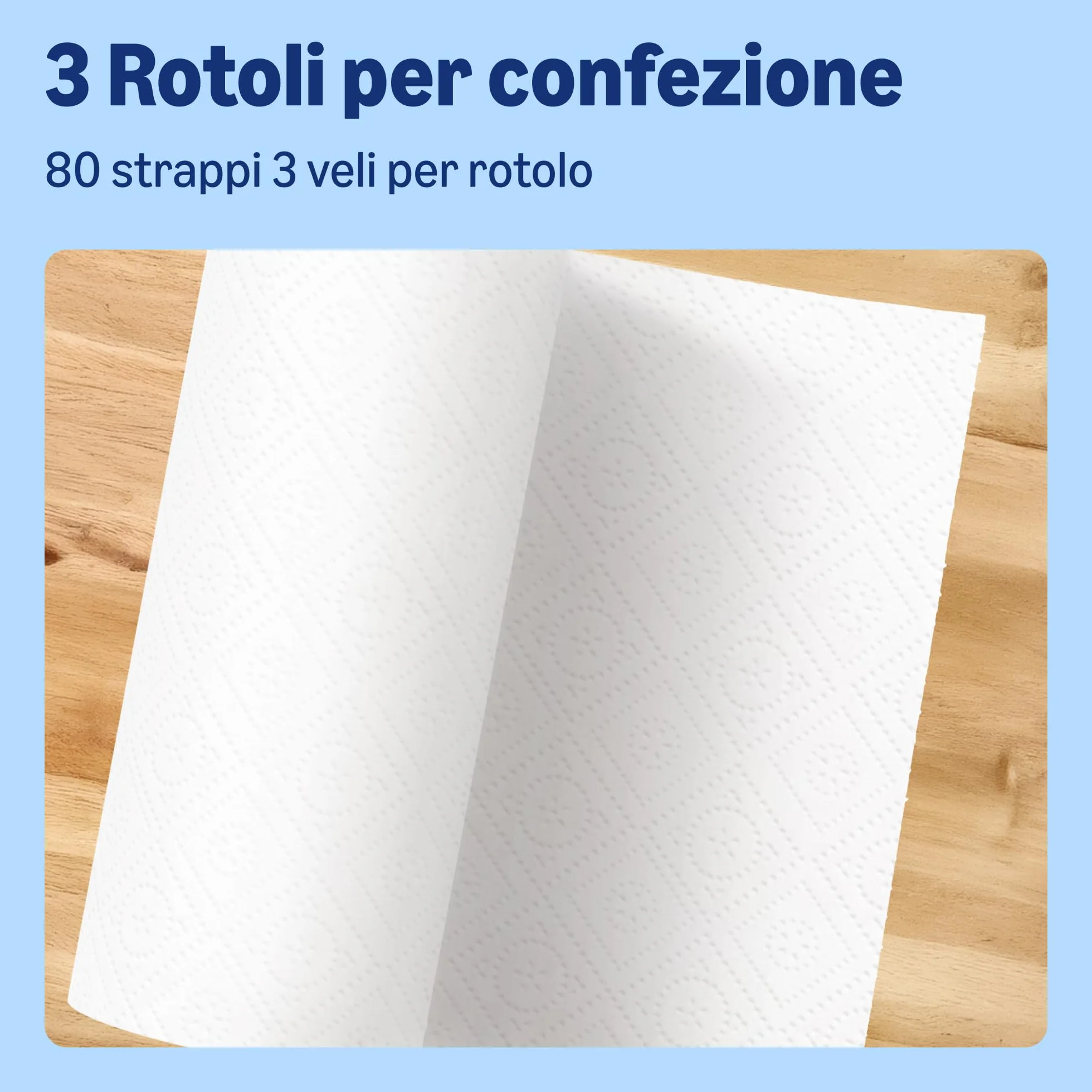 Amazon Carta da Cucina Super Assorbente 3 Veli 3 Rotoli 80 Fogli Certificata FSC