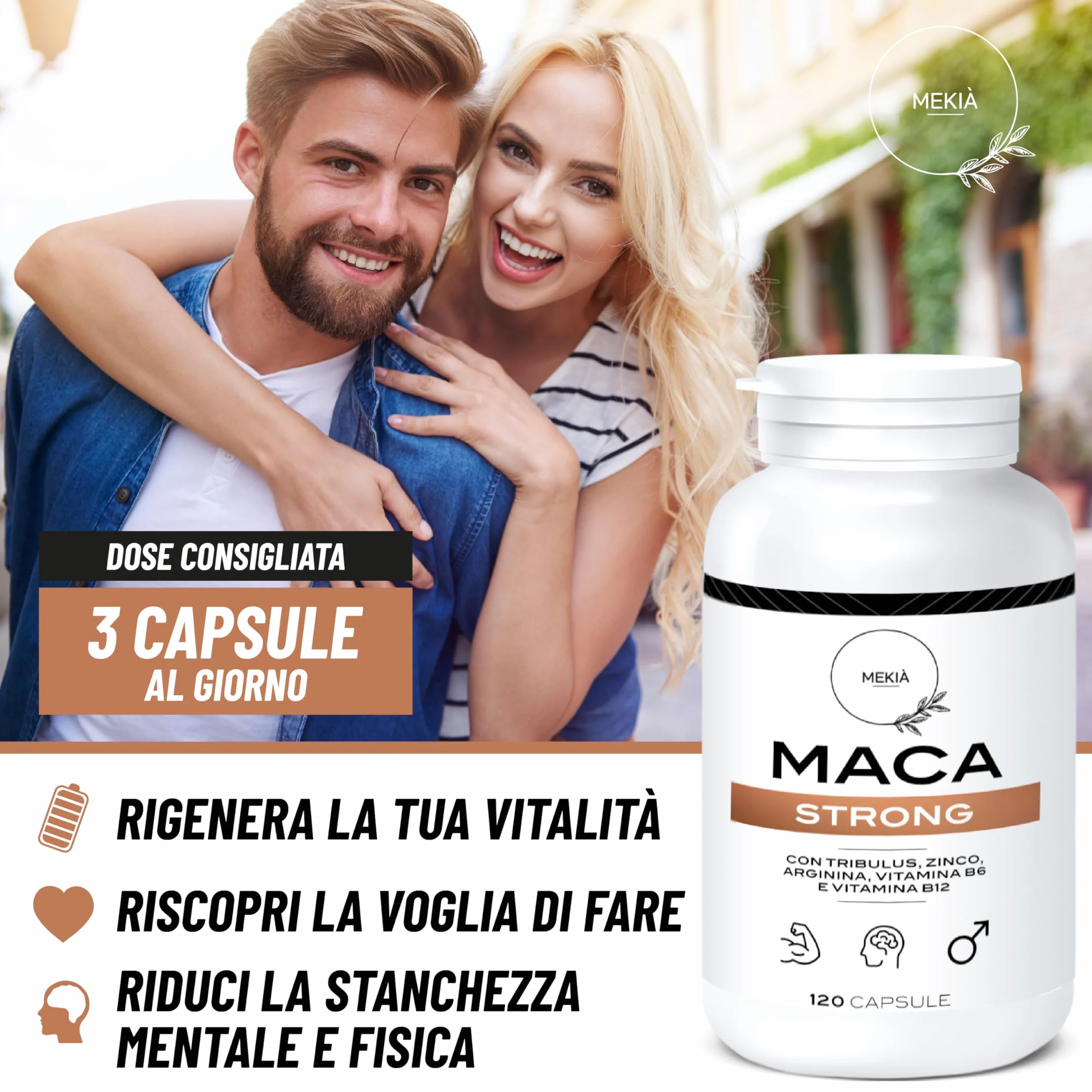 Integratori sessuali per uomo Maca, Arginina, Tribulus Terrestris, Zinco e Vitamine B – Energia e Vitalità Uomo – Supporto Testosterone e Performance – vigore e libido
