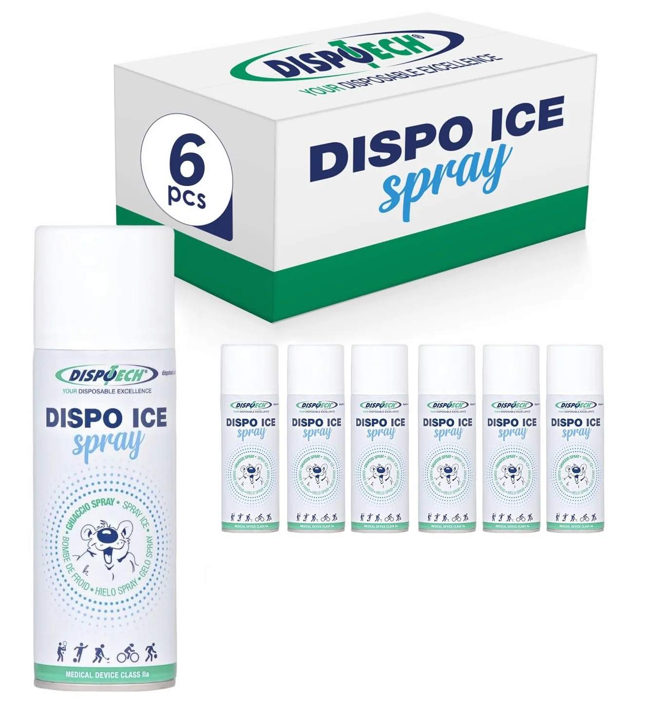 DISPOTECH - Dispo Ice Box - Ghiaccio Spray bomboletta da 400 ml - 6 Pz