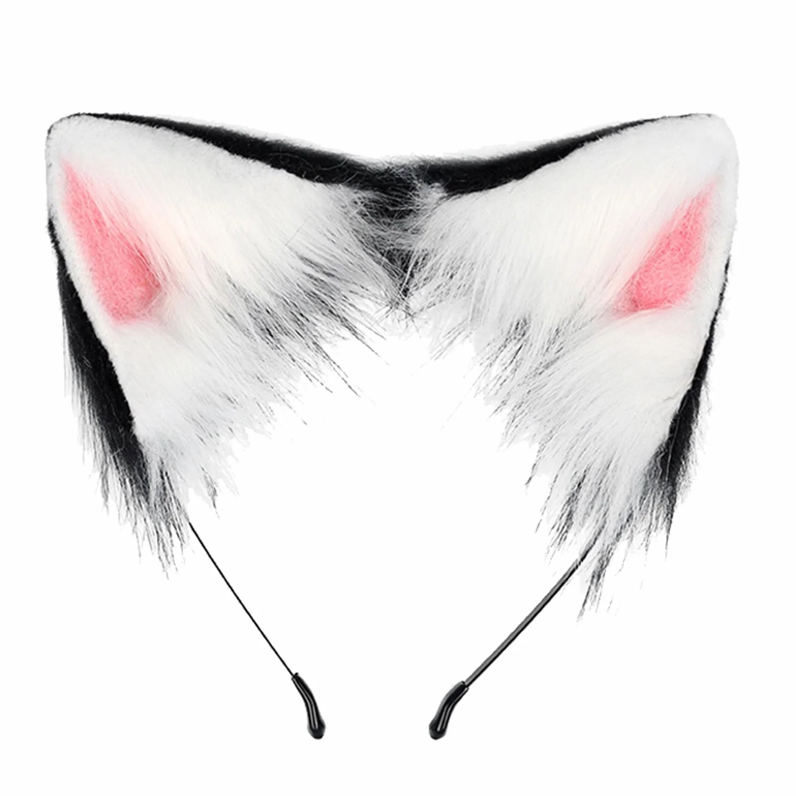 Set costume da volpe con cerchietto orecchie nere e coda finta per travestimenti cosplay Halloween