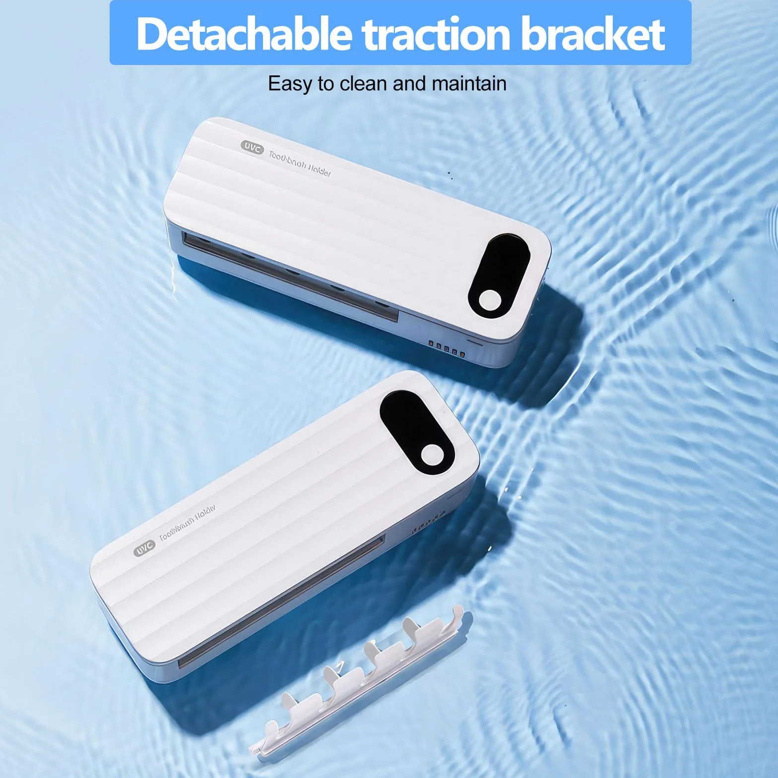 Igienizzante UV per spazzolino da denti, antibatterico, da parete, 5 slot, funzione timer, 2000 mAh ricaricabile, senza fili, montaggio a parete, bianco