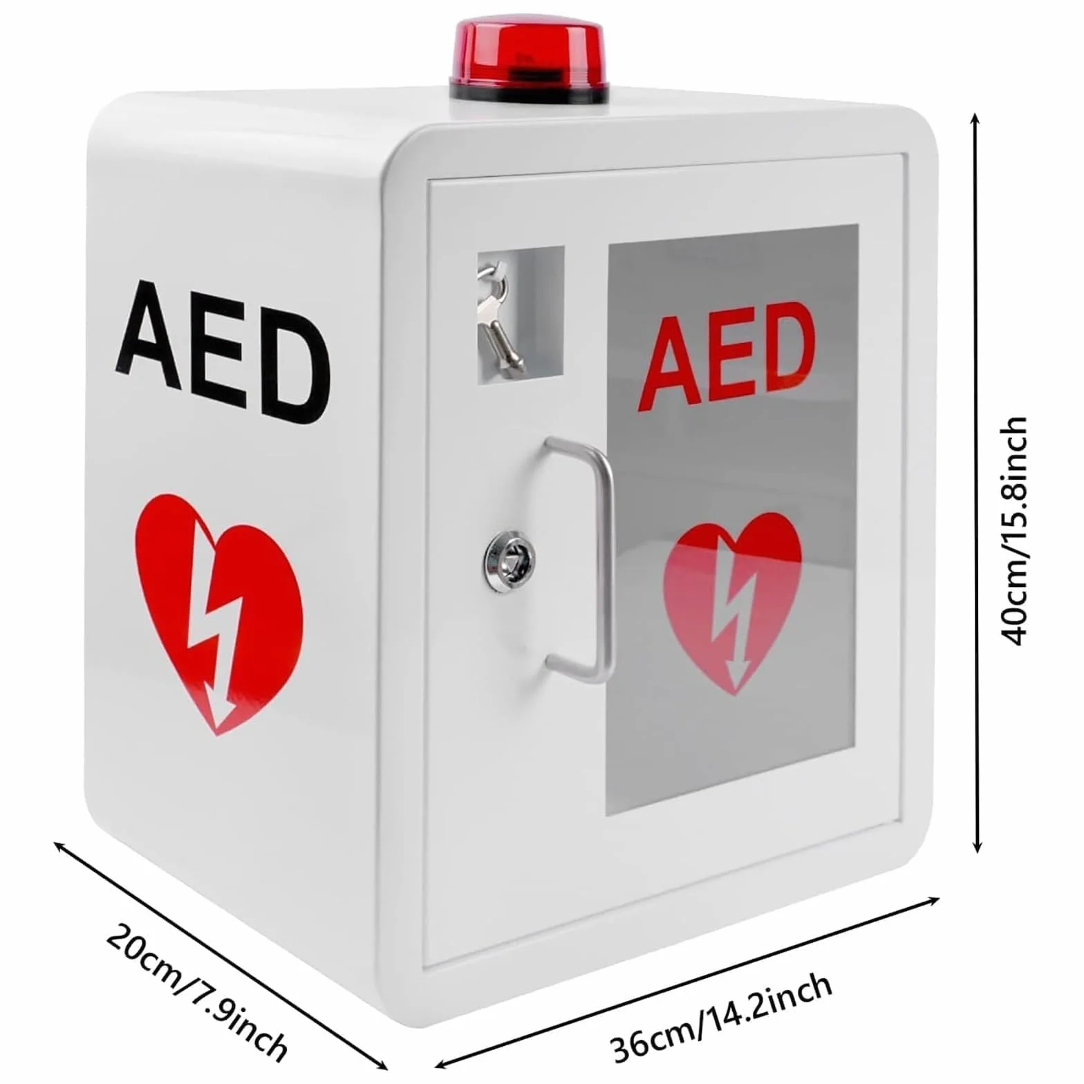 Armadio per Defibrillatore AED a Parete con Luce Stroboscopica di Emergenza