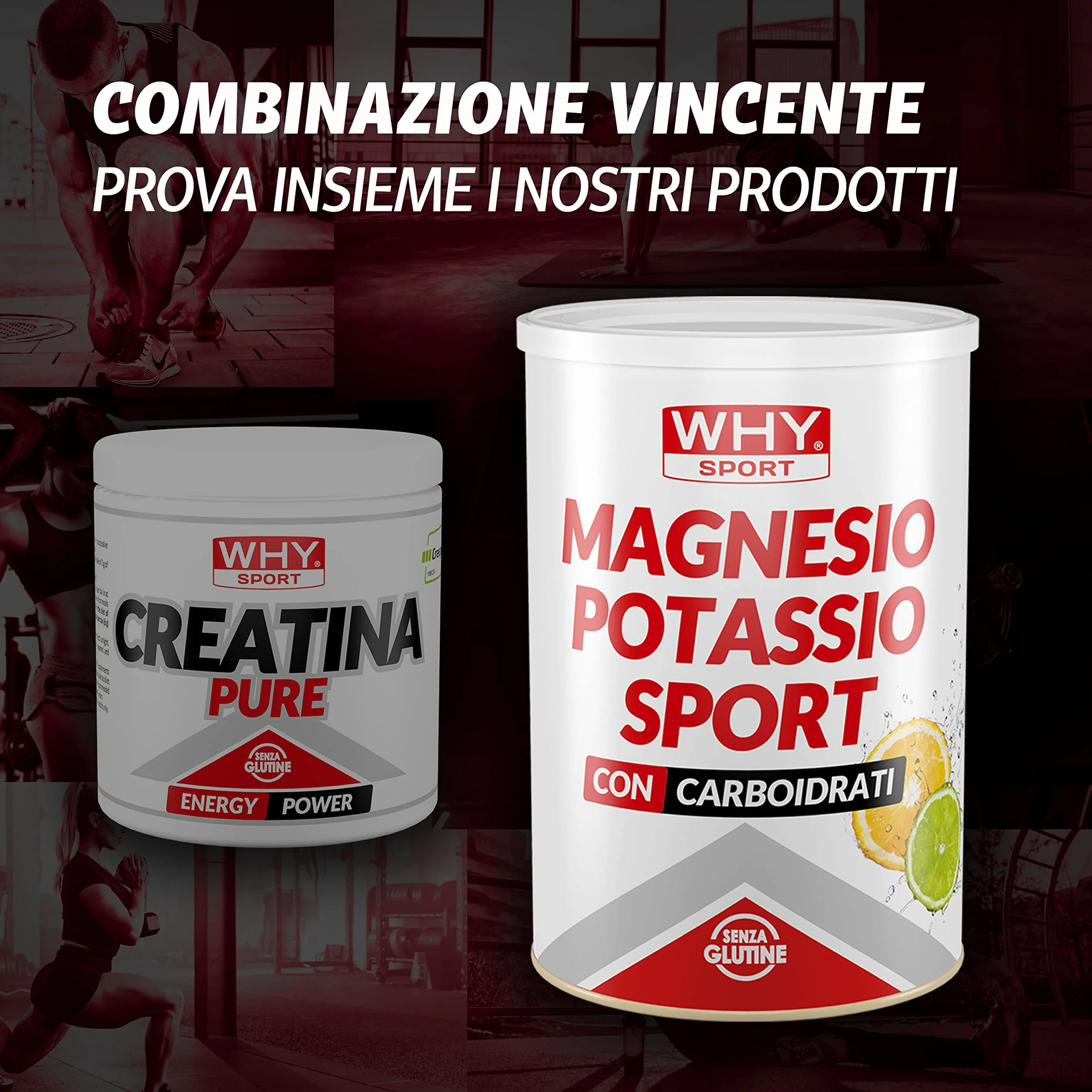 WHY SPORT CREATINA PURE - Creatina Monoidrato - Pre Workout - Integratore Alimentare a Base di Creatina Monoidrato Creapure - 300 g