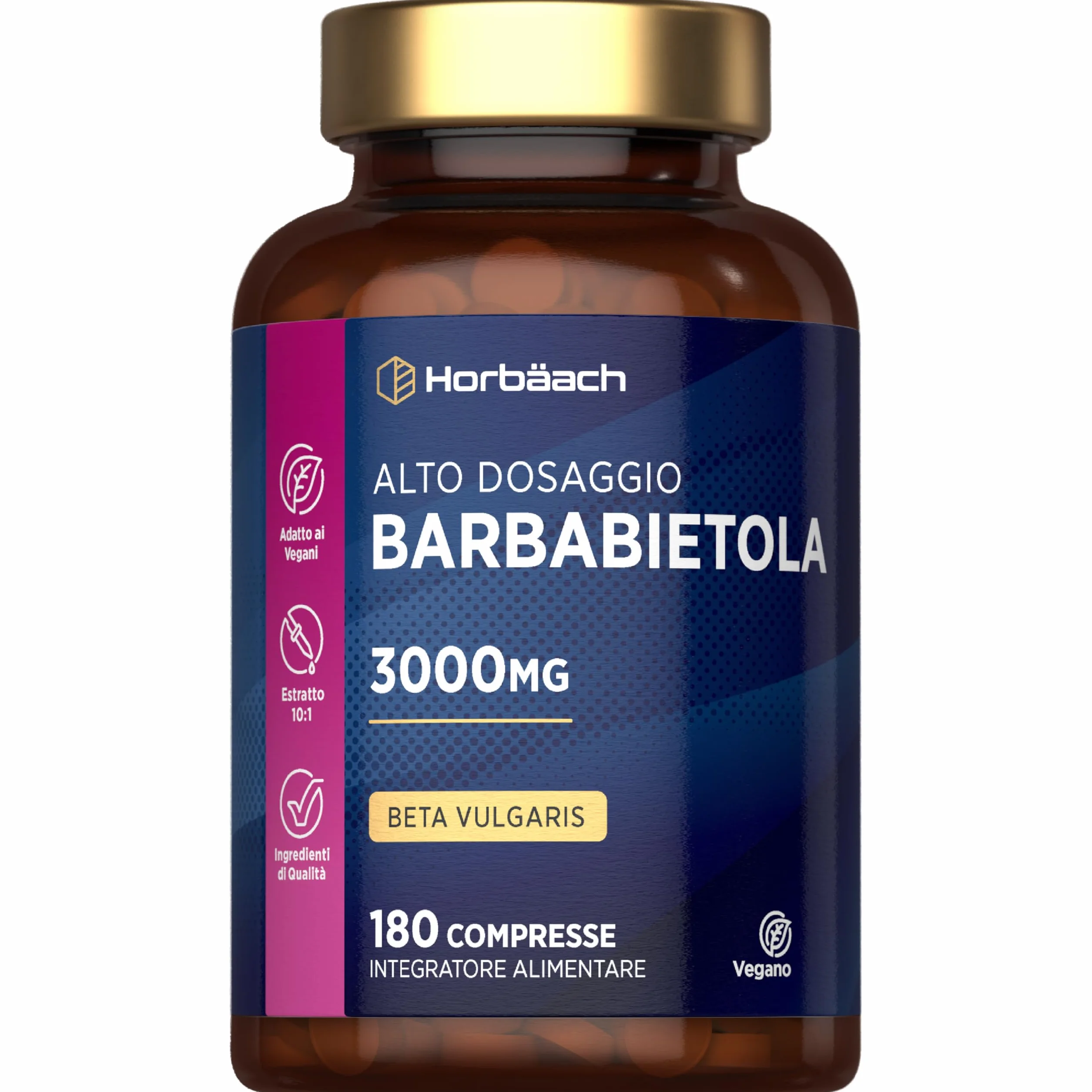 Horbaach Barbabietola Rossa Compresse 3000mg Beetroot Supplement 180 Compresse Vegane