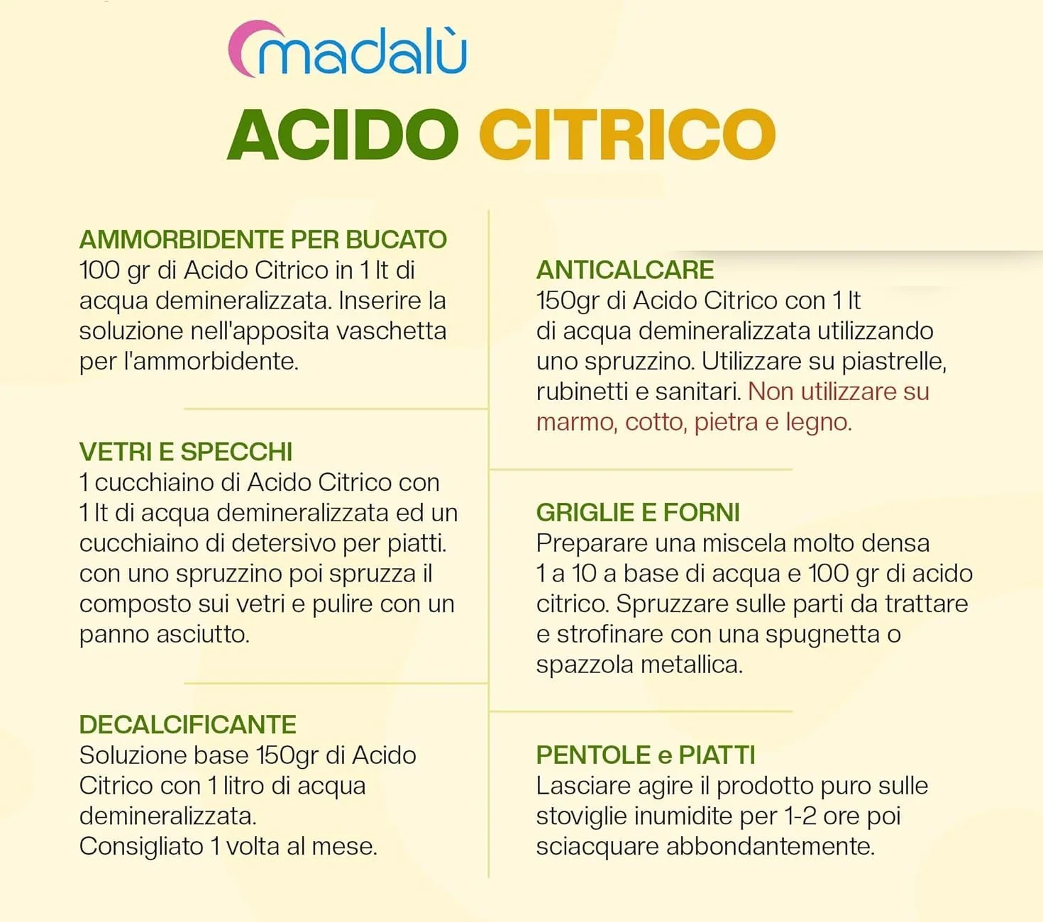 Kit Acido Citrico e Percarbonato di Sodio 1,5+1,5 Kg Sbiancante Bucato Anticalcare Antimuffa
