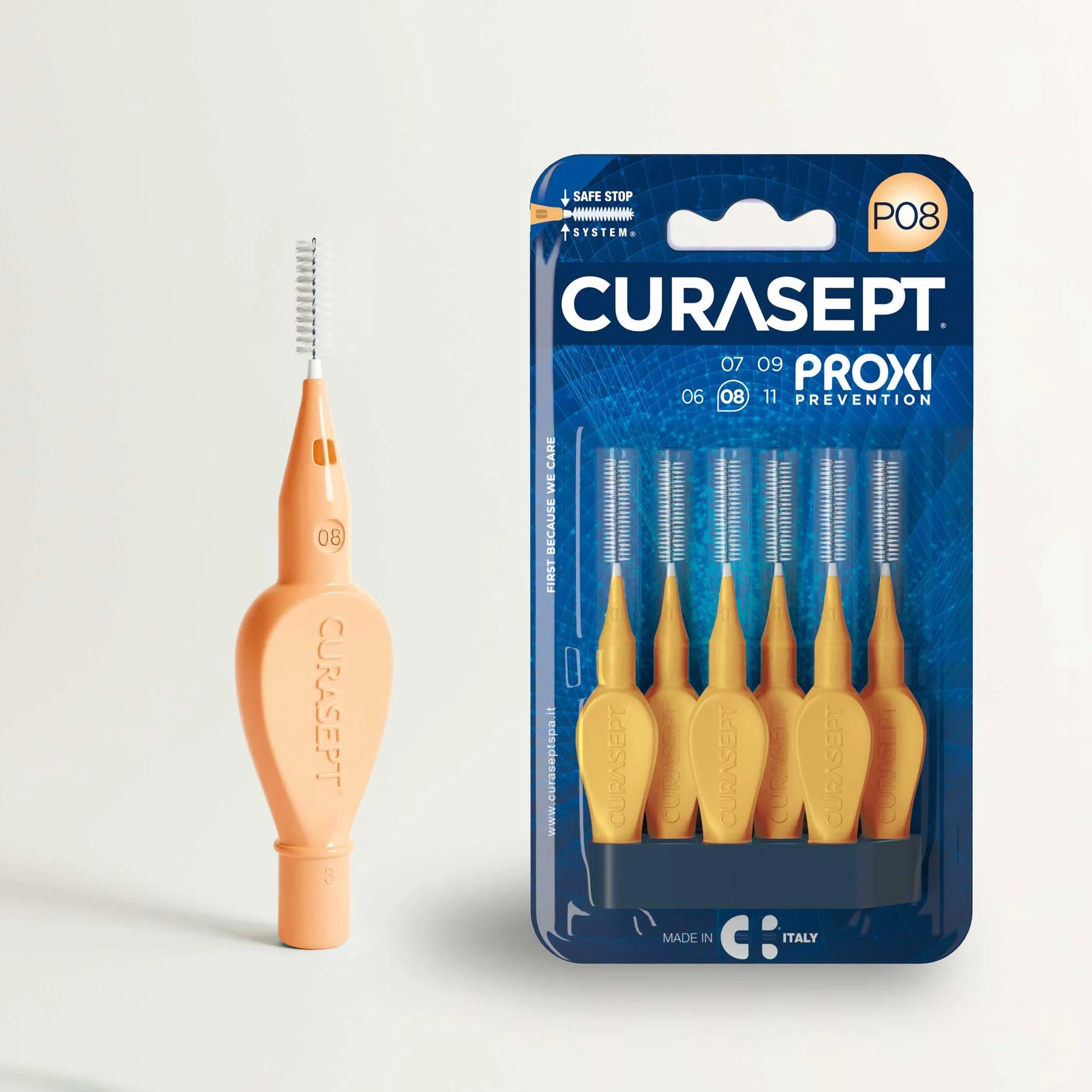 CURASEPT Scovolini Dentali Originali Proxi P08 0,8 mm Arancio 6 pz