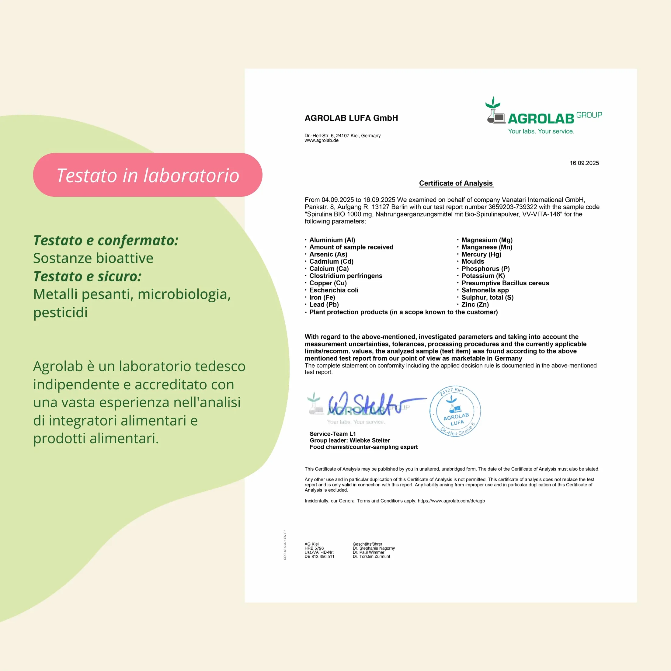 Vegavero® Spirulina Bio 1000 mg 4000 al giorno 3,9% Ficocianina Pura Biologica Platensis