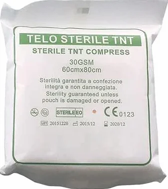 10 teli sterili tnt per abrasioni 60x80 per reintegro cassetta pronto soccorso