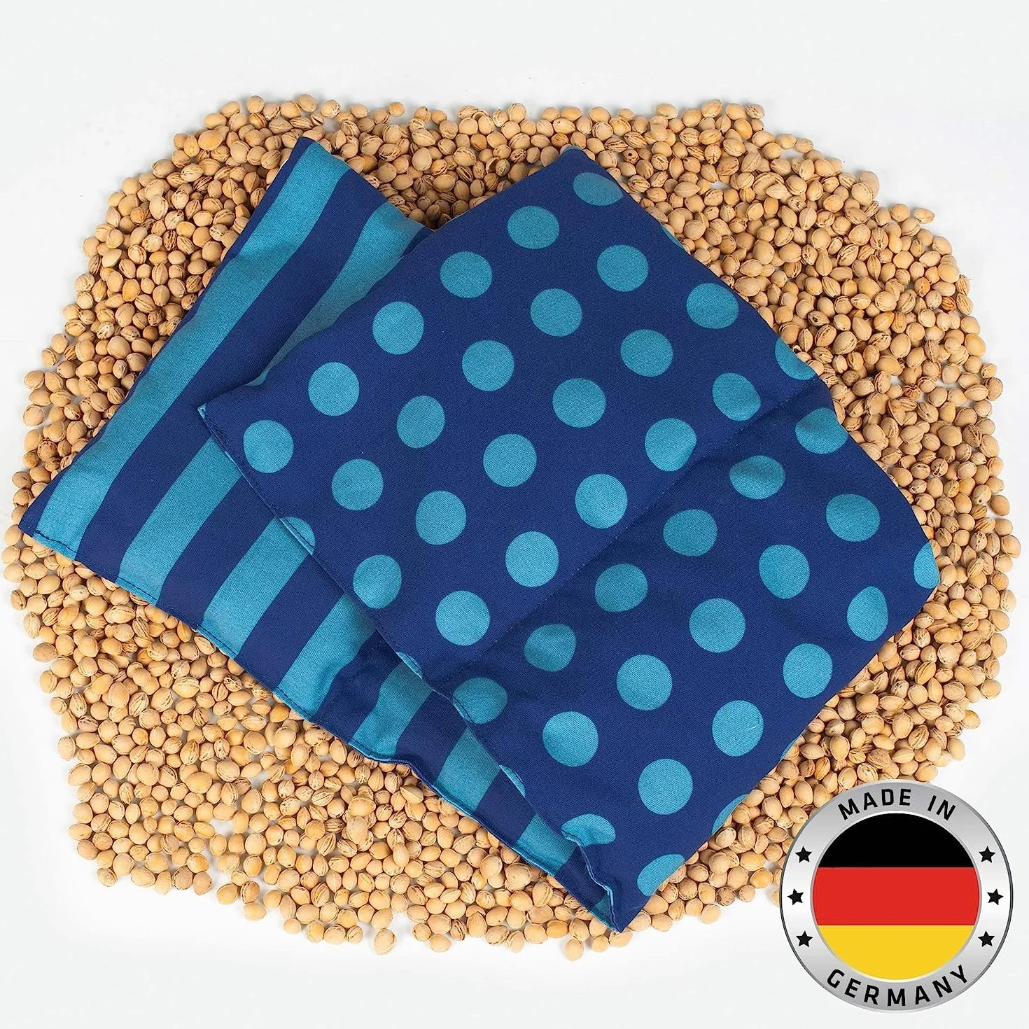 Cuscino Termico Noccioli di Ciliegia Riscaldabile al Microonde o Forno | Cuscino Cervicale | Fascia Riscaldante Schiena | Cervicale Collo Rimedi | Cotone OEKO-Tex | circa 20x60 cm | 4 Camere