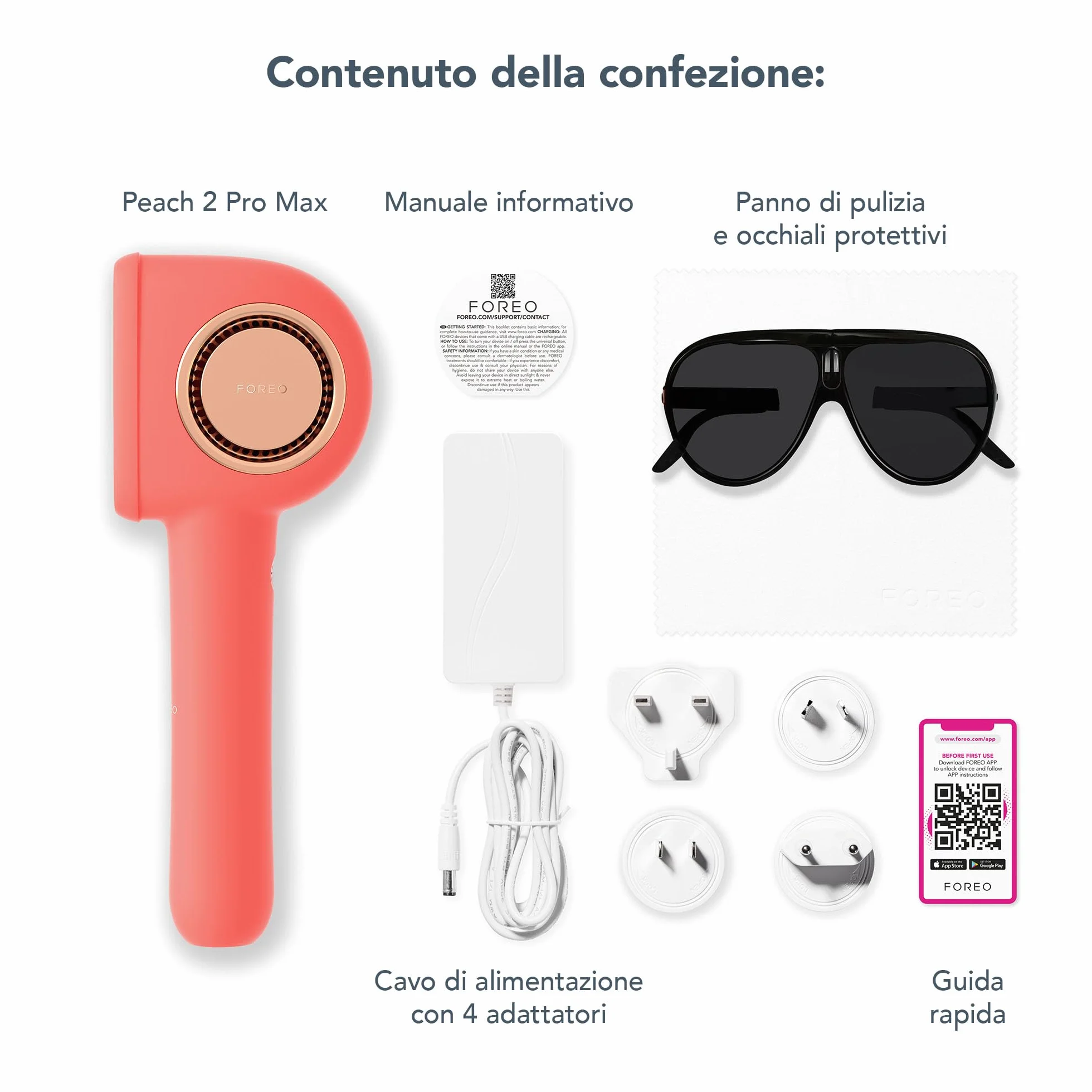 FOREO PEACH 2 Pro Max epilatore luce pulsata, depilatore corpo donna, uomo. Depilazione uomo, donna con epilazione IPL avanzata per viso, corpo. Pelle liscia, risultati duraturi