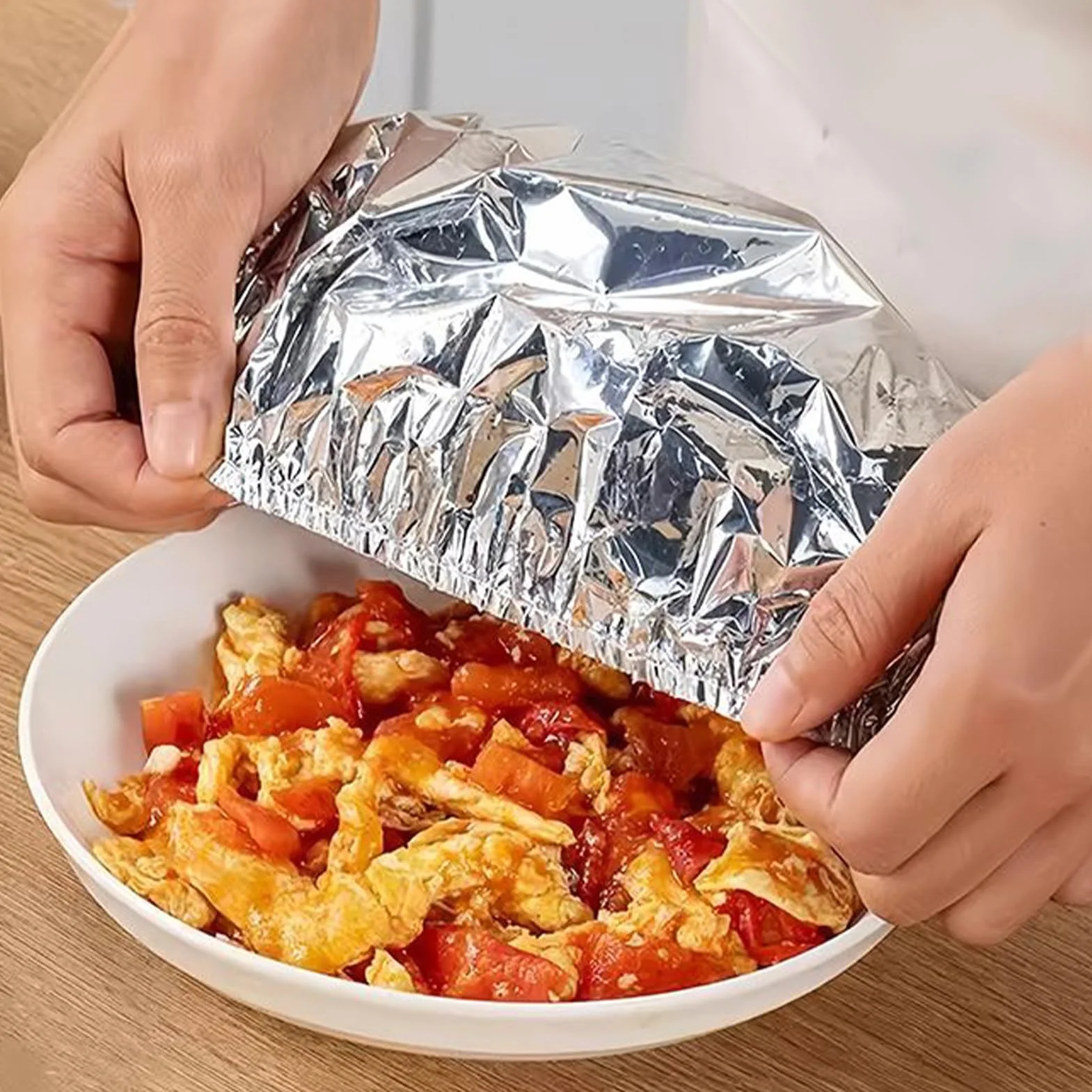 Foil Wrap Coperture in alluminio riutilizzabili 50 pezzi per alimenti sigillante termico