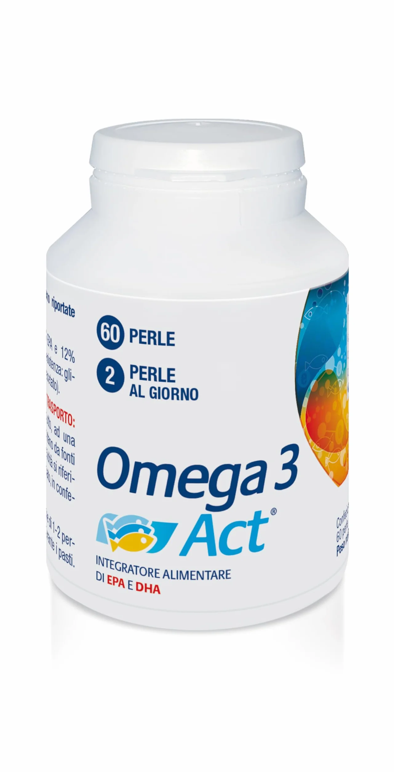 Omega 3 Act Integratore Alimentare Olio di Pesce EPA DHA 60 Perle Funzione Cardiaca Cerebrale Visiva
