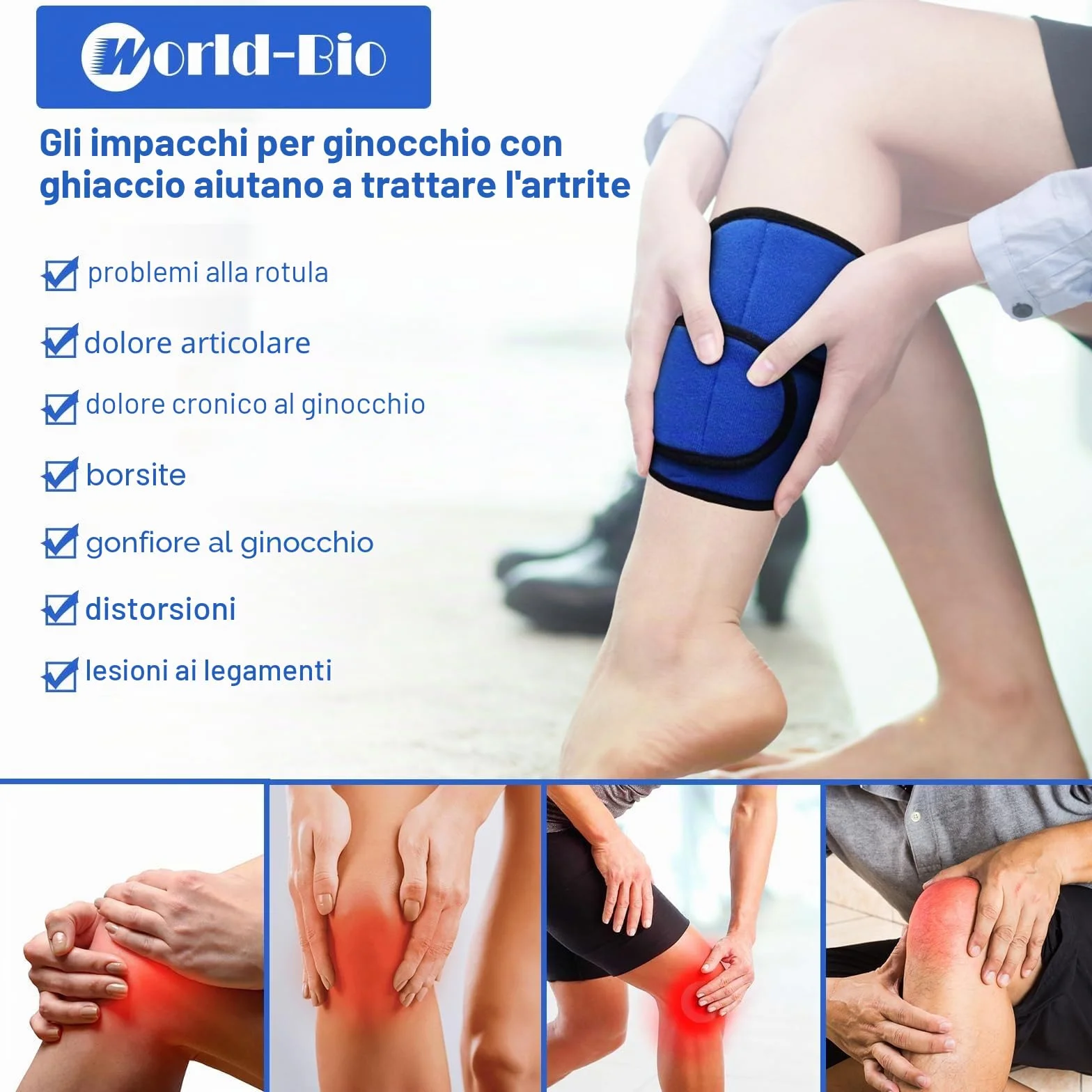 Ghiaccio Gel Riutilizzabile,Cuscinetti Terapia Caldo/Freddo,Ghiaccio Gel Caldo Freddo,Impacco di Ghiaccio per Impacchi Al Ginocchio, 8 "x 5,5"