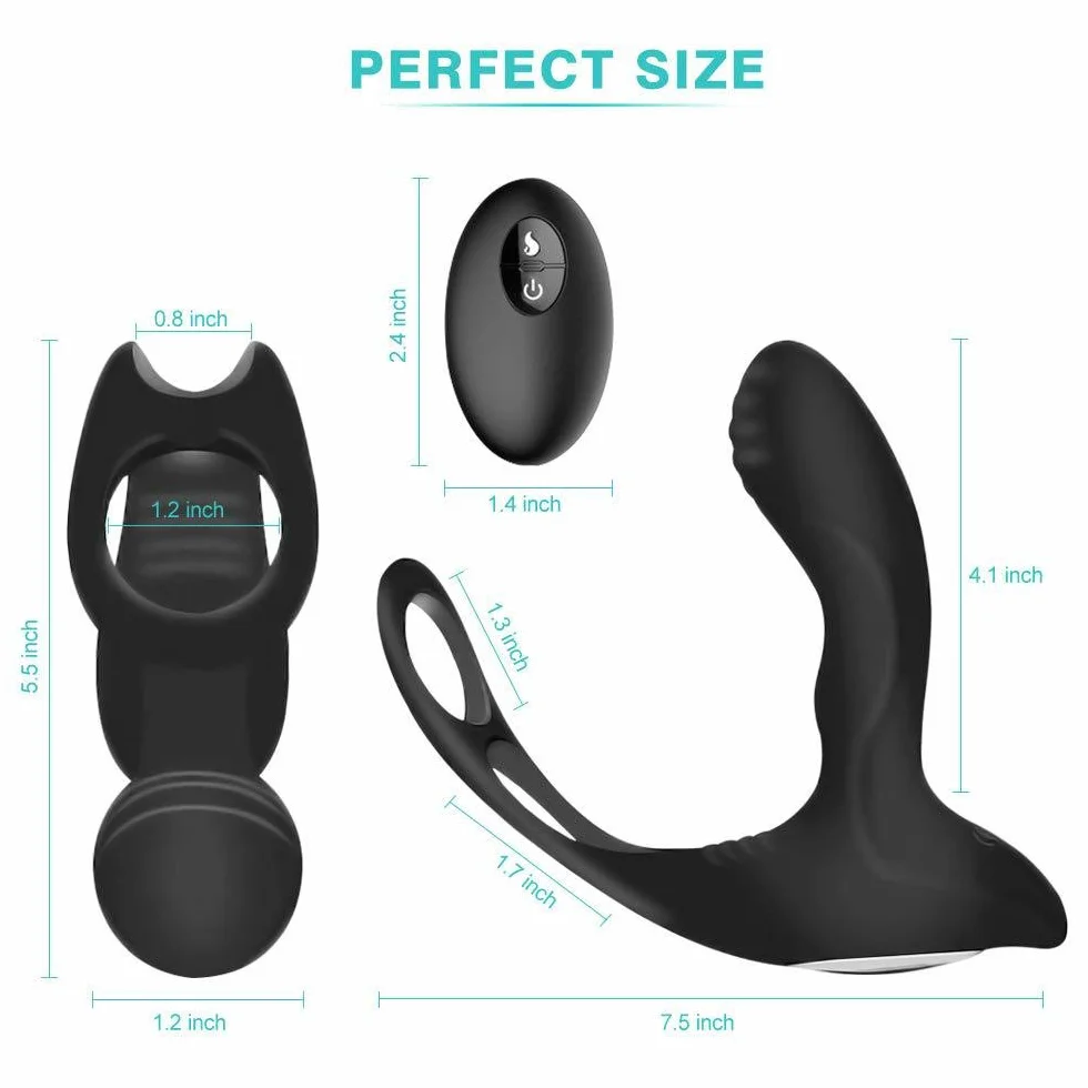 Silicone Vibràtóre Riscaldato con 10 Modalità di Vibrazione, Massaggiatóre Próstatico per Uomo,Morbido Vibratǒri per Donna Stimólazione Clitòridea e Puntó G Massaggiatóre Nero