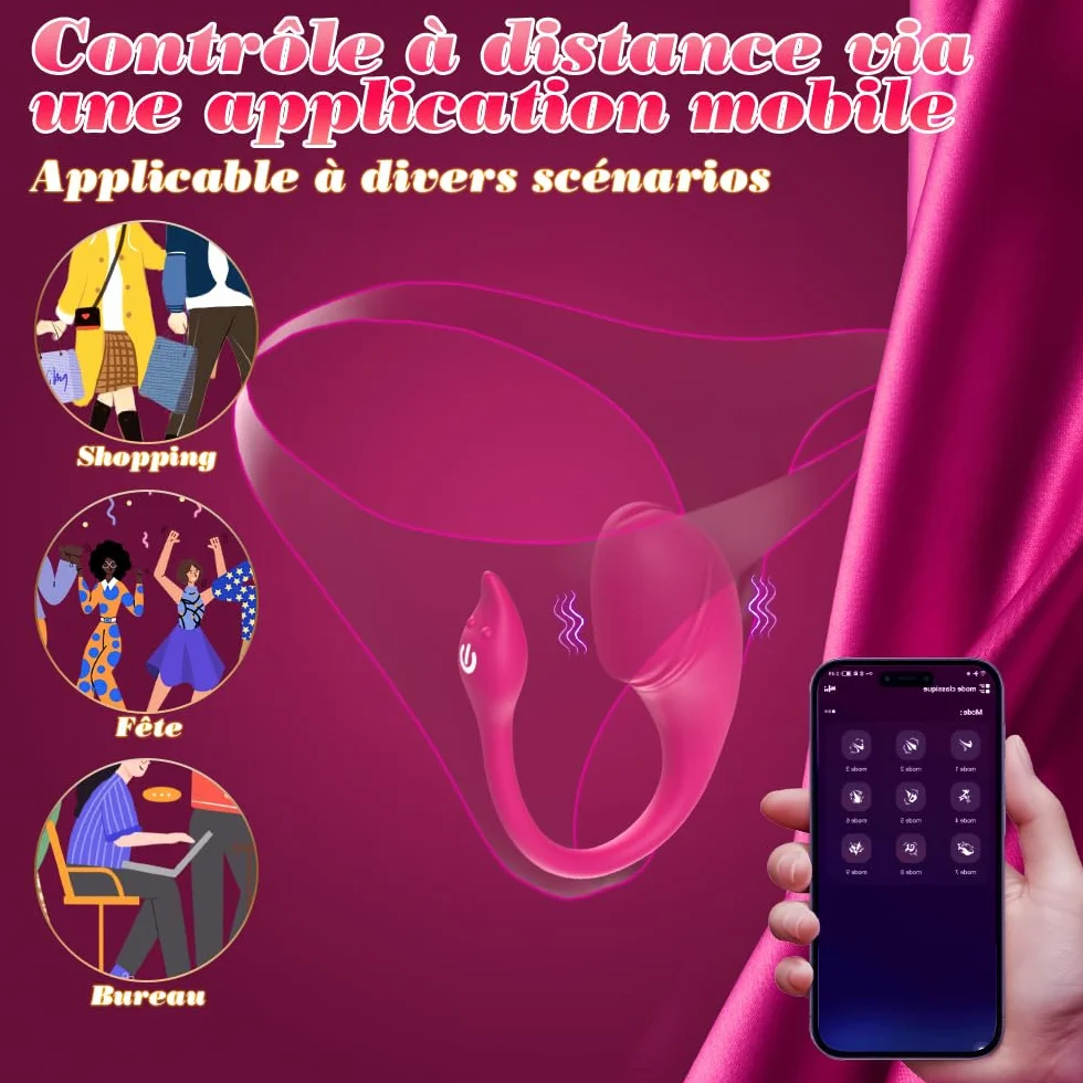 Vibratoreper Donna Professionale Wireless piccolo Ovetto Vibrante Donna Telecomando a Distanza APP Sex Toys, Vibrator Per Coppia 10 Modalità Vibratore Silenzioso, sexytoysys donna coppia Sex Toy