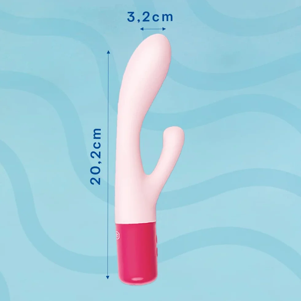 Durex Play Maxi Fun, Sex Toy, Massaggiatore Rabbit a Doppia Estremità, Vibratore per Stimolazione Combinata di Vagina e Clitoride, Waterproof