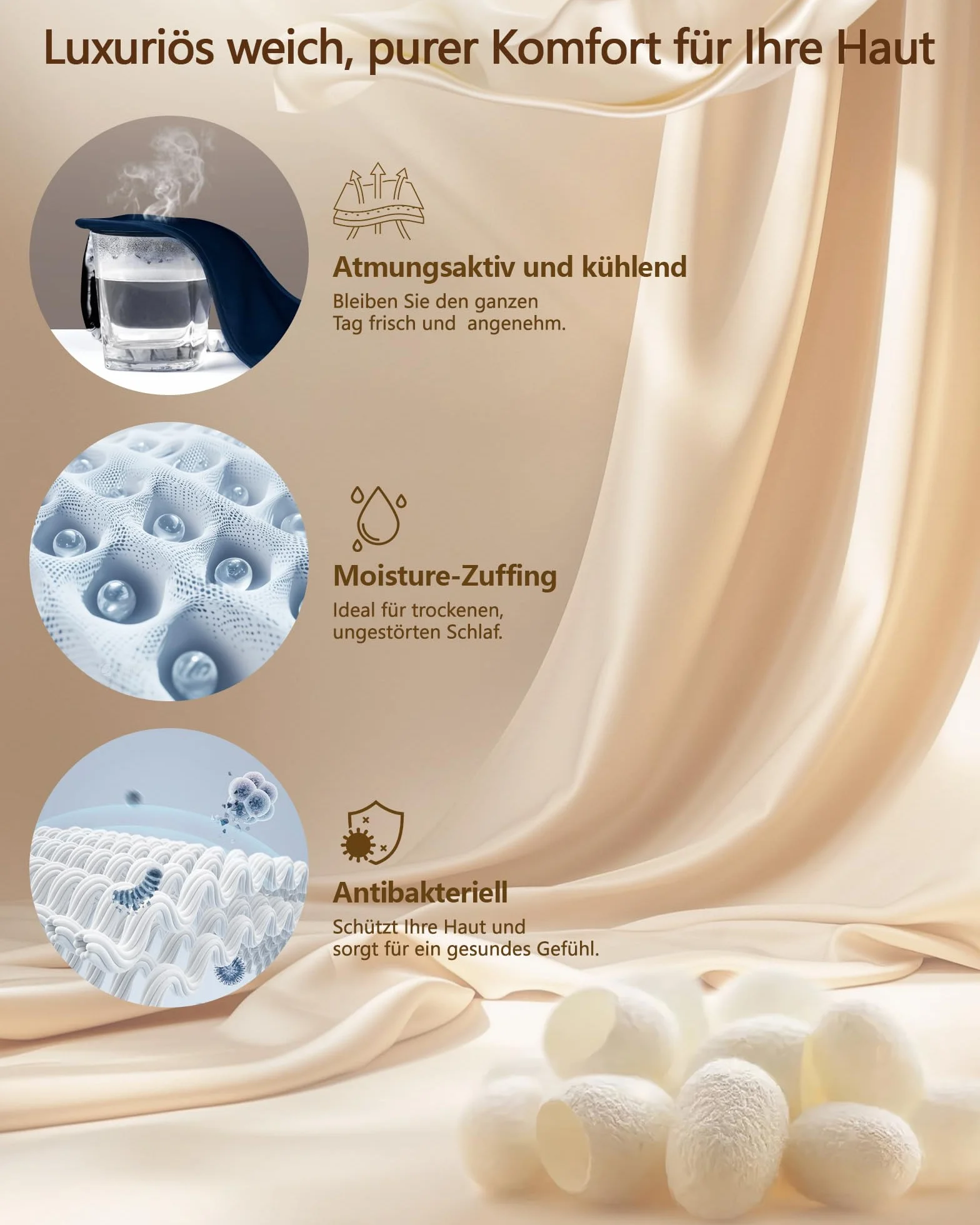 Aosun Maschera per dormire in seta per chi dorme sul fianco, 100% seta di gelso biologica, 100% con blocco della luce, con fascia regolabile per donne e uomini e bambini, maschera compatta per gli
