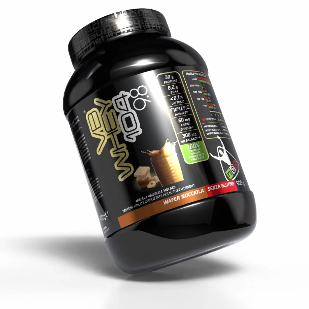 NET Integratori VB WHEY 104 9.8 Optipep 900g Wafer Nocciola Proteine Isolate Idrolizzate con EAA e BCAA