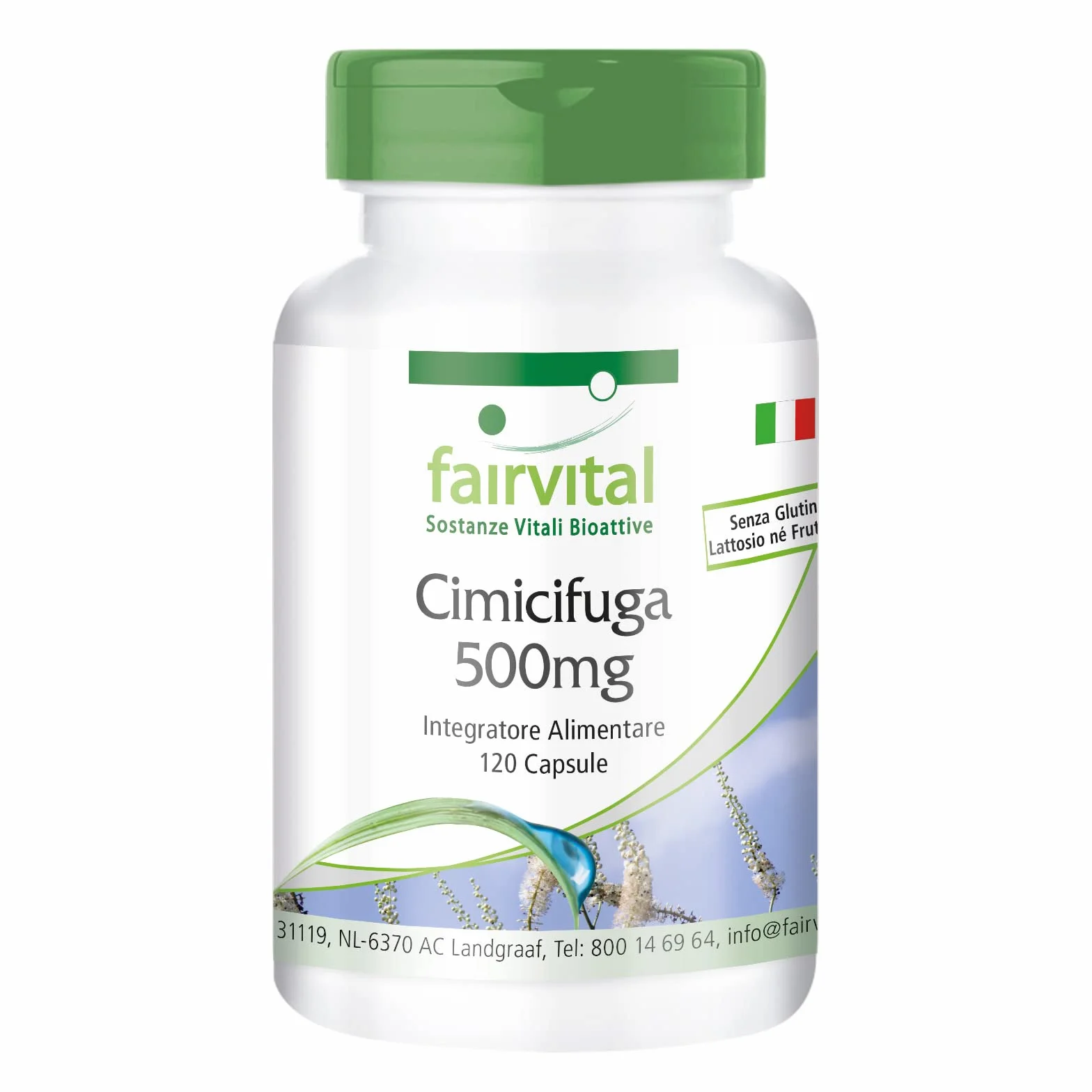 Fairvital Cimicifuga 500mg 120 capsule 1000mg per dose vegano Prodotto in Germania