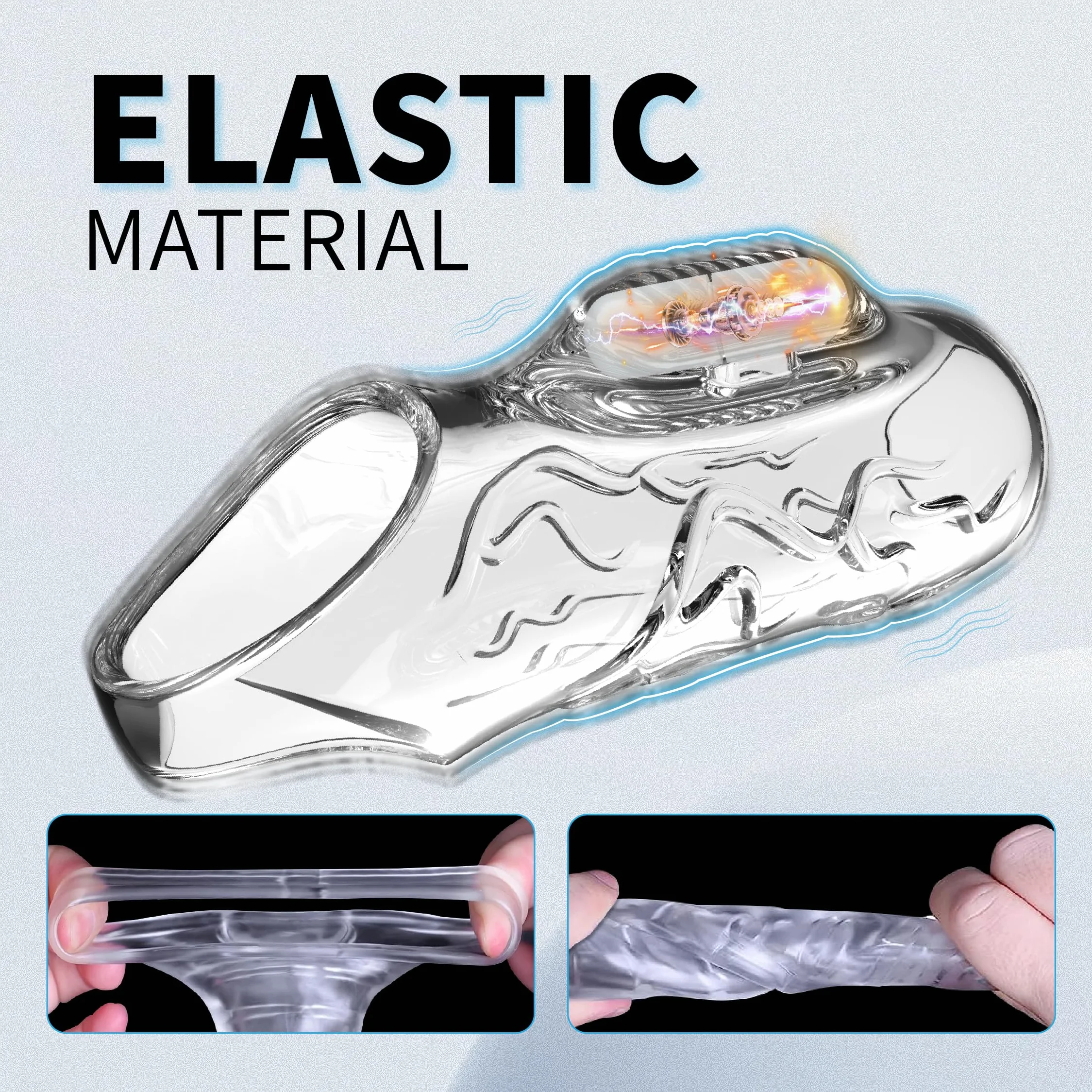 Guaina Pene con Anelli per Coppia, Vibratore Sex Toys per Stimolare il Clitoride Donna e Miglioramento Dell'erezione Uomo, Medical Silicone Pene Prolunghe, Morbido ed Elastico, Durevole (YFBA-001)
