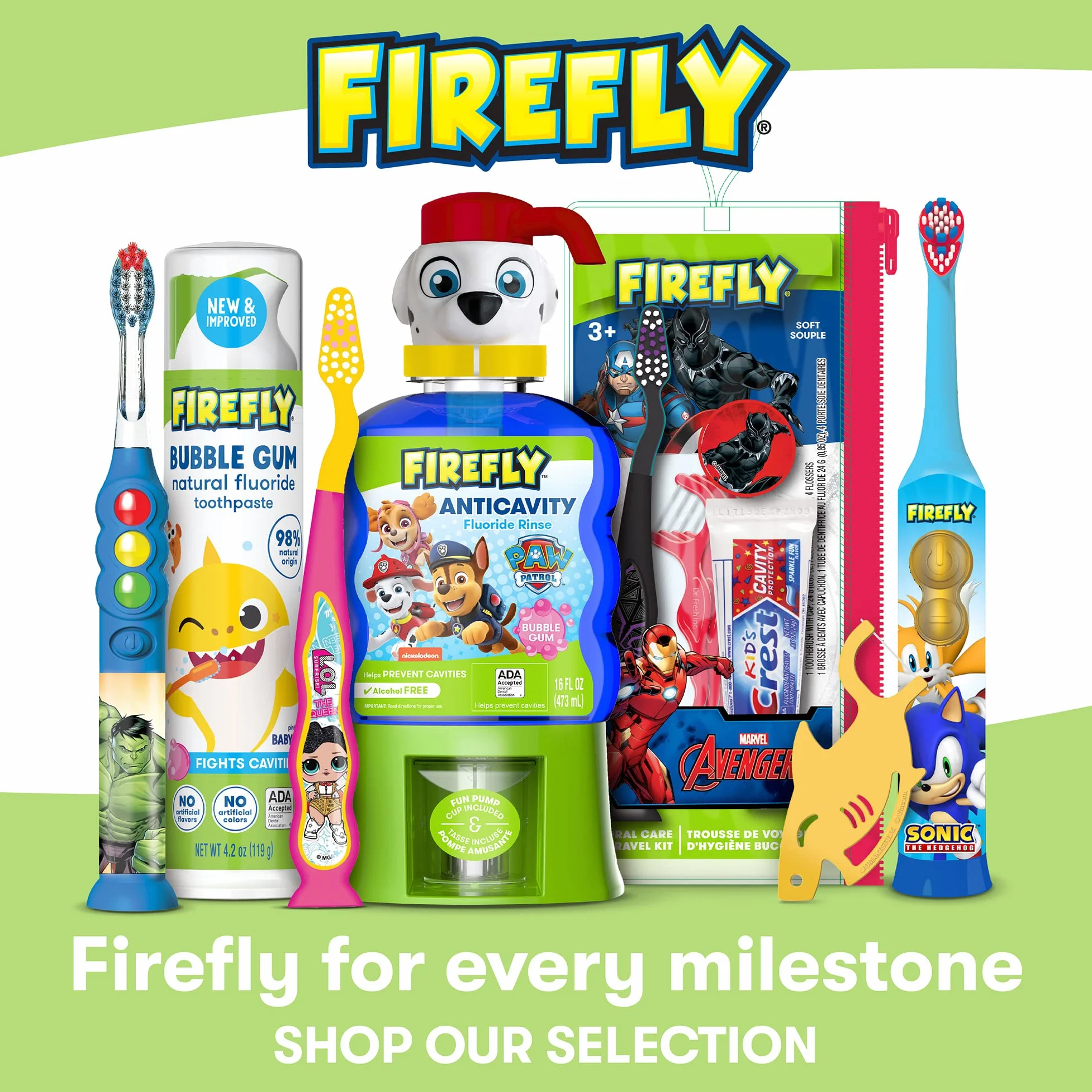 FIREFLY First Training - Spazzolino da denti luminoso, Baby Shark