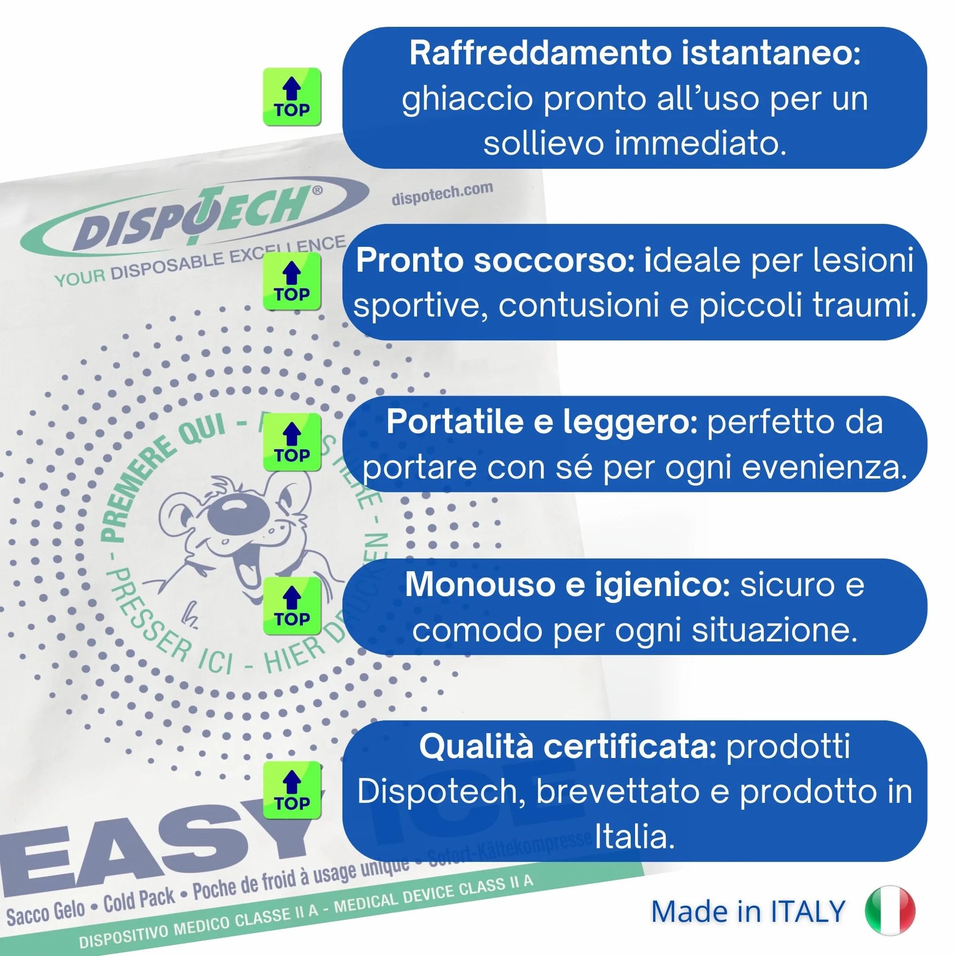 DISPOTECH EASY ICE 14 x 18 Ghiaccio Istantaneo monouso Busta in PE 100 unità