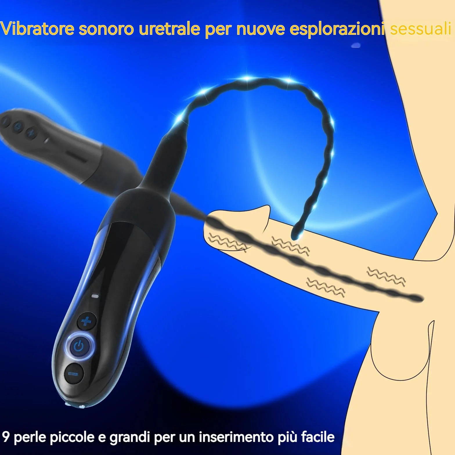 Dilatazioni Uretrali Vibranti per Uomo, Plug Pene con Stimolazione del Glande, 20 Modalità, Uretrali Dilatatore Principianti, Giocattolo Sessuale per Masturbazione sonde per Uomini e Coppie (Nero)
