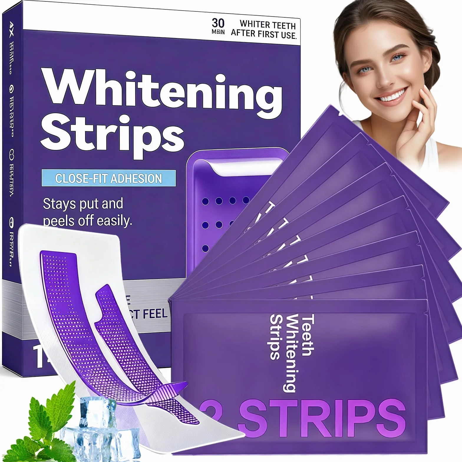 14 Paia Strisce Sbiancanti Denti Viola, Strisce Sbiancanti Denti Professionale, Sbiancamento Dentali Rapido A Casa, Rimuove Le Macchie Profonde, Ideali Sorriso Bianco E Luminoso