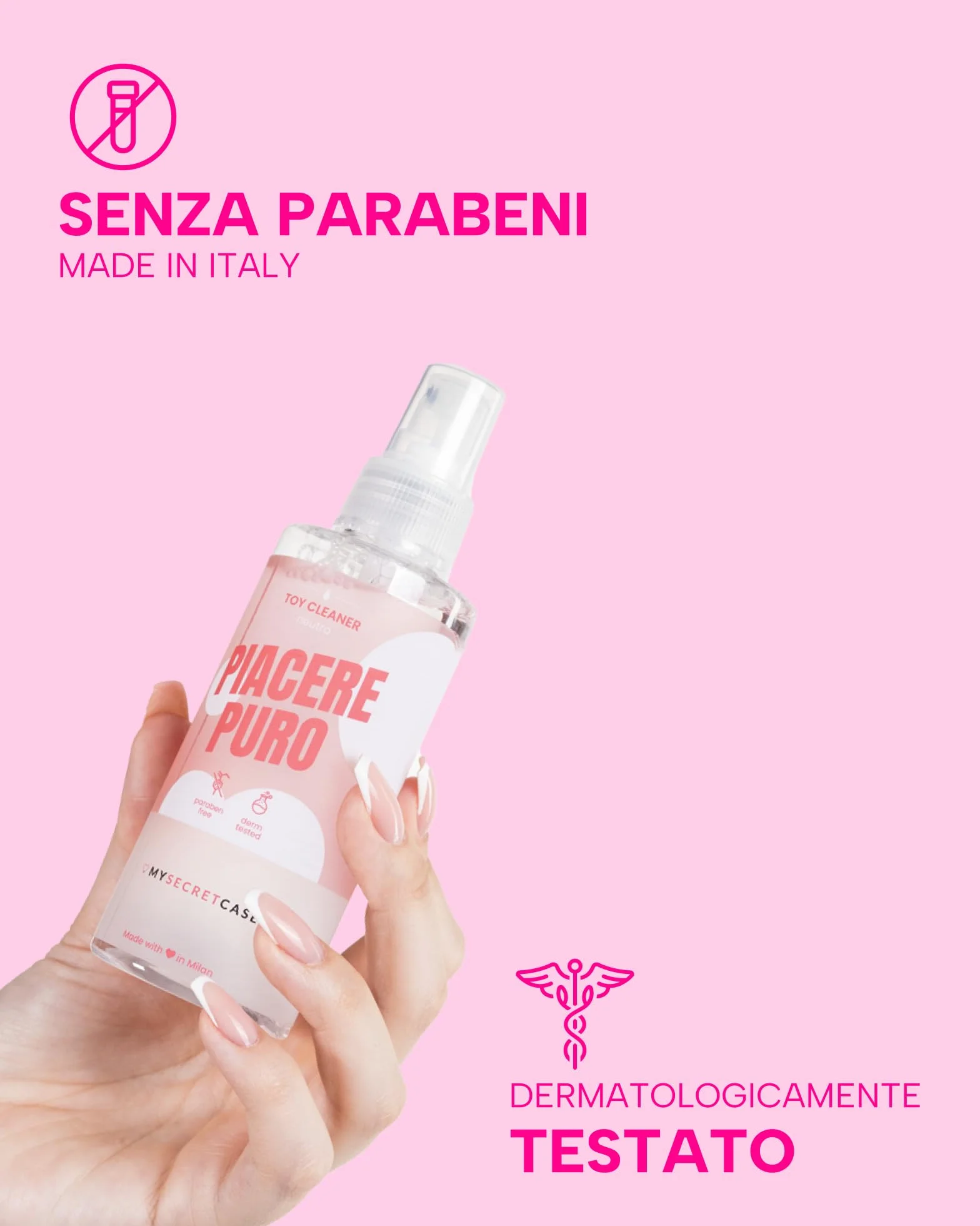 MySecretCase Detergente Disinfettante per Sextoys 150 ml, Toycleaner Antibatterico Antisettico