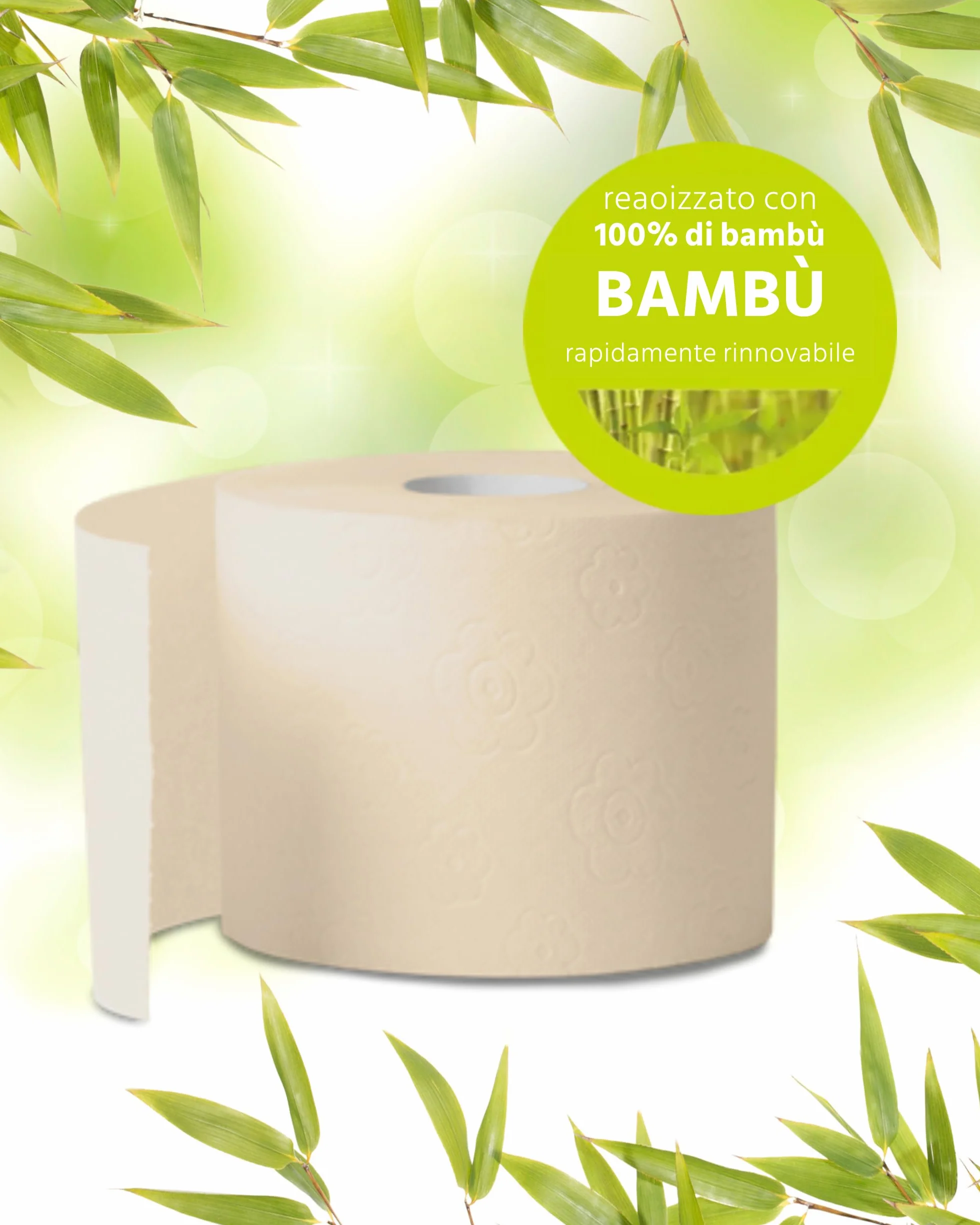 œcolife Carta igienica in bambù 3 strati 56 x 150 fogli per rotolo sostenibile confezione da 60% PCR 56 rotoli