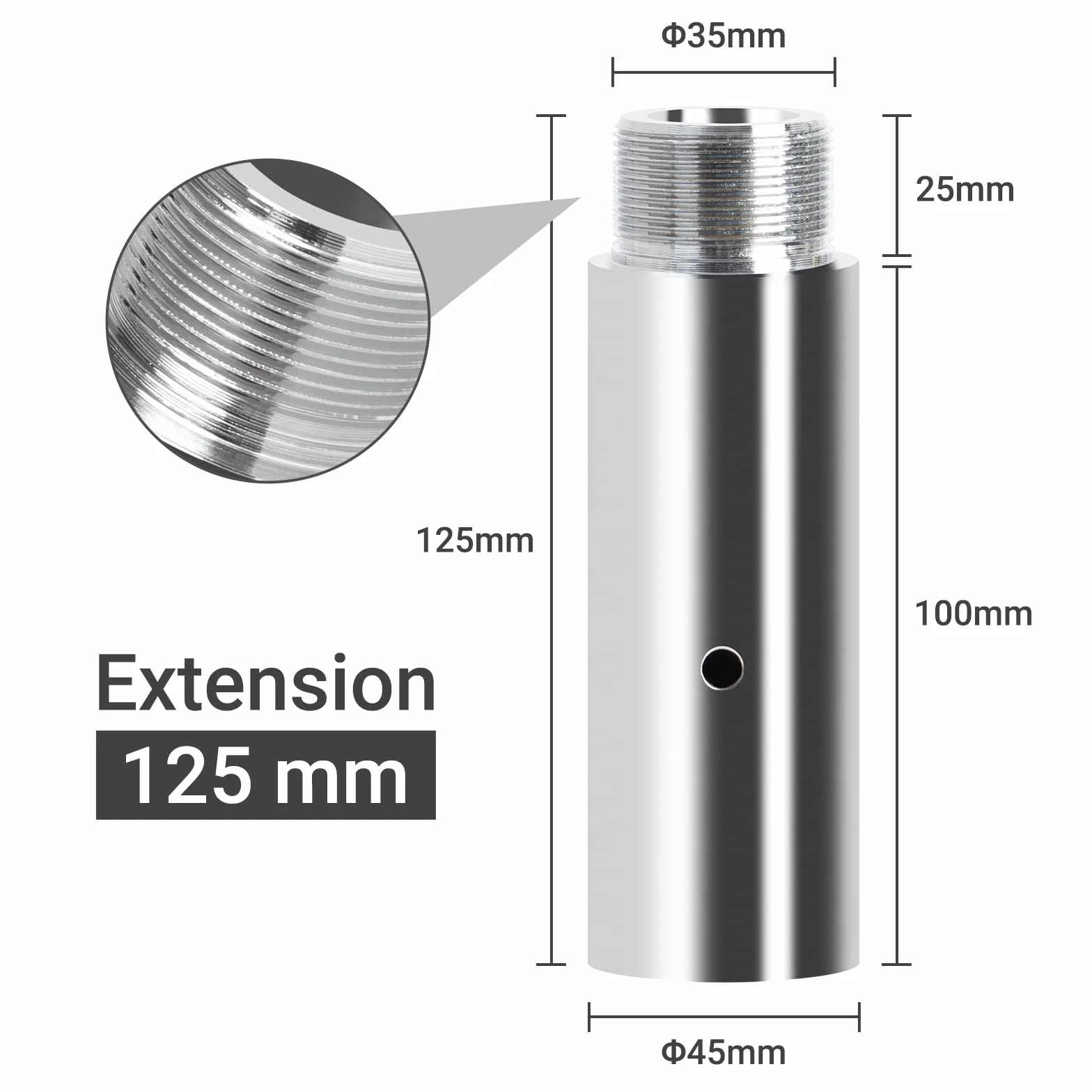 Leogreen 125mm Pole Dance Estensione, barra da pole dance, diametro 45 mm, altezza extra, accessori