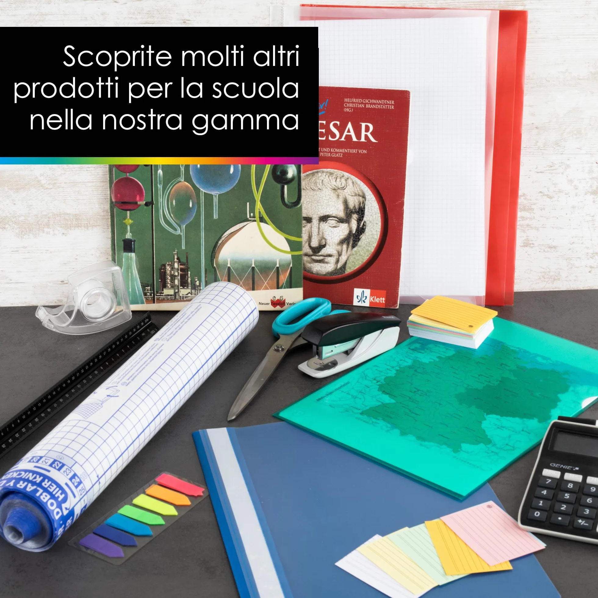 OfficeTree 15m x 40cm Pellicola Libri Adesiva - 60μ - Rotolo Copertina Libri Trasparente - Pellicola Libri Trasparente - Copertine Libri Scolastici Autoadesive