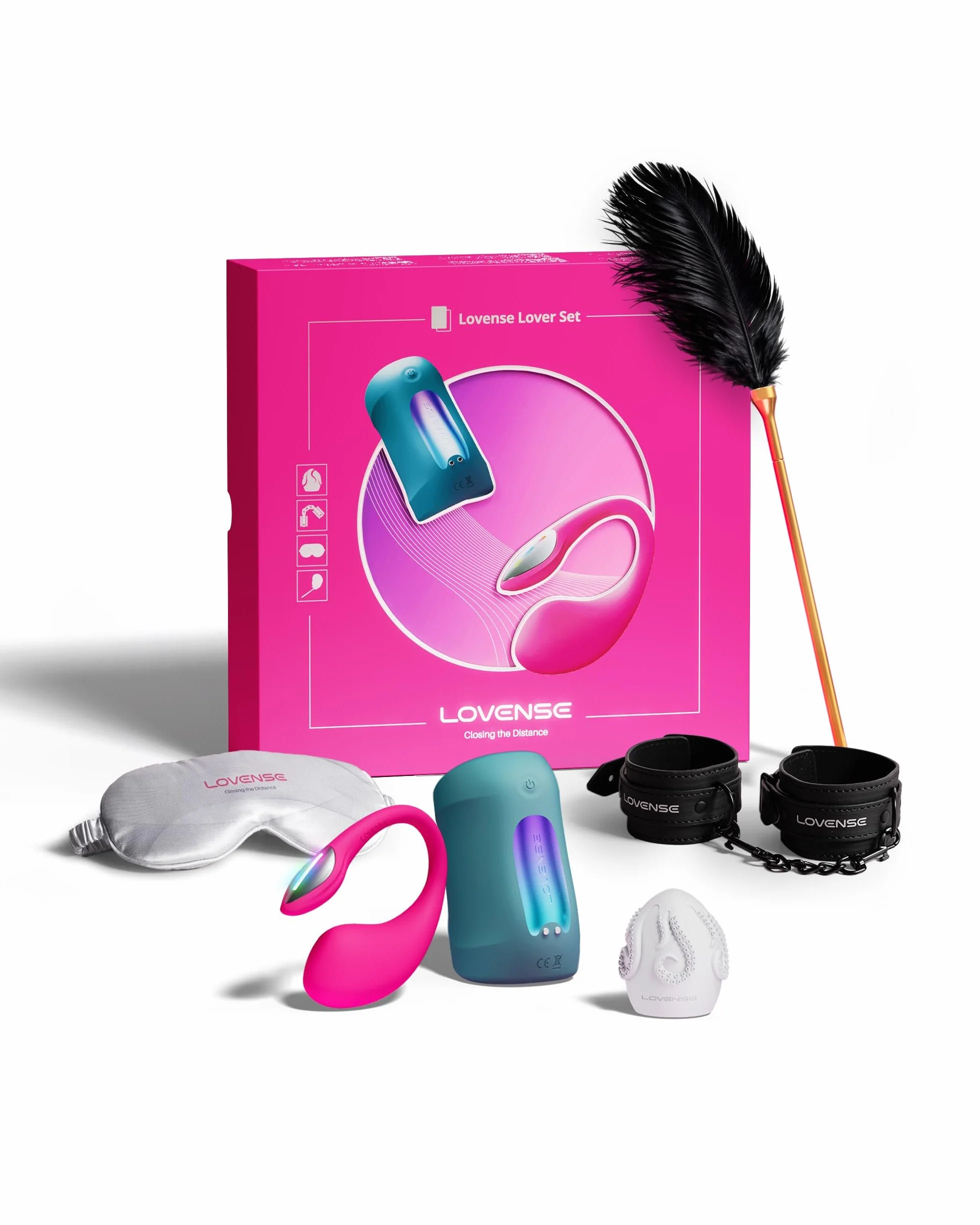 LOVENSE Lover Set Kit BDSM, toys sessuali per coppie, Vibratori Telecomandati via App – Lush 4 Sex Toy Indossabile Punto G, Gush 2 Masturbatore Maschile e Accessori, Regalo Premium per Uomo Donna