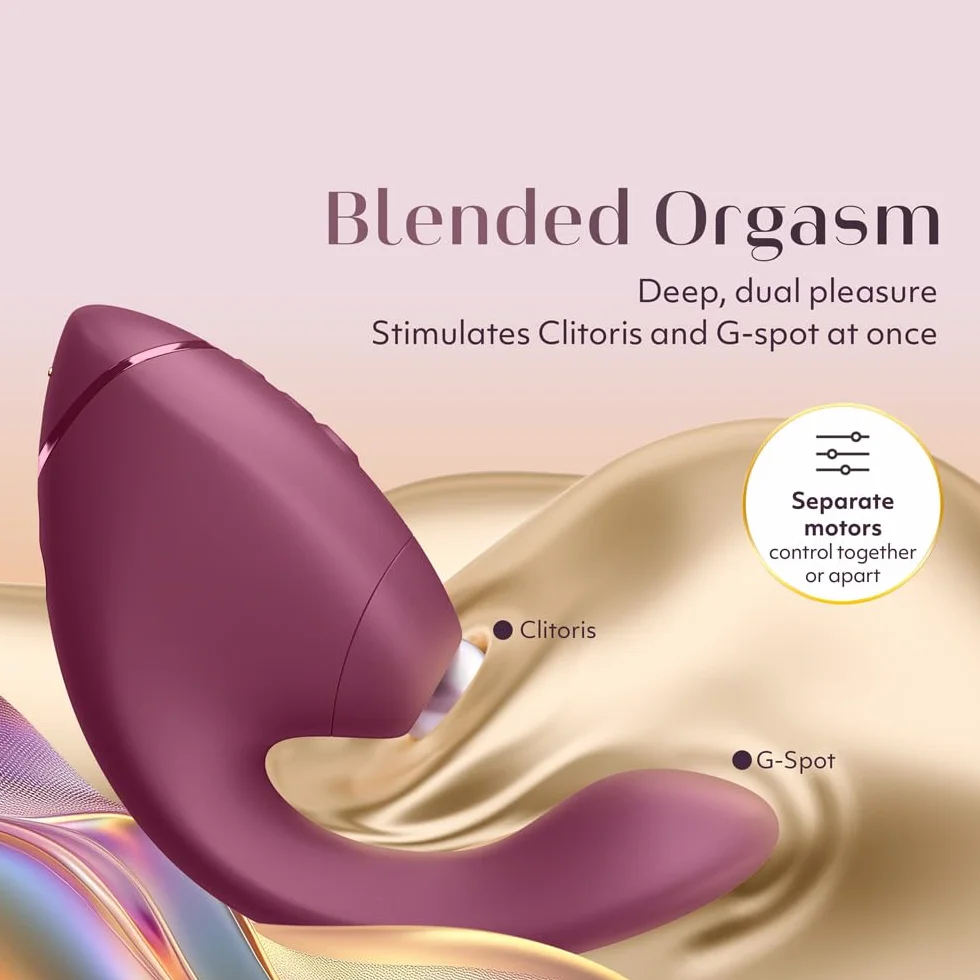 Womanizer Next Duo Vibratore Rabbit per Donna con 14 Modalità di Vibrazione e Aspirazione | Doppio Motore per Stimolazione del Clitoride e del Punto G | Sex Toy Silenzioso in Silicone | Rosa