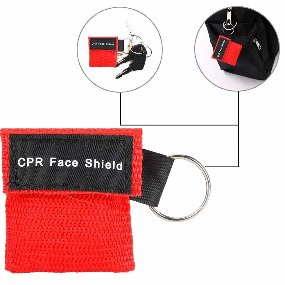 CPR Maschera Portachiavi Kit d'emergenza Salvare Scudi viso con barriera di respirazione a valvola per primo soccorso