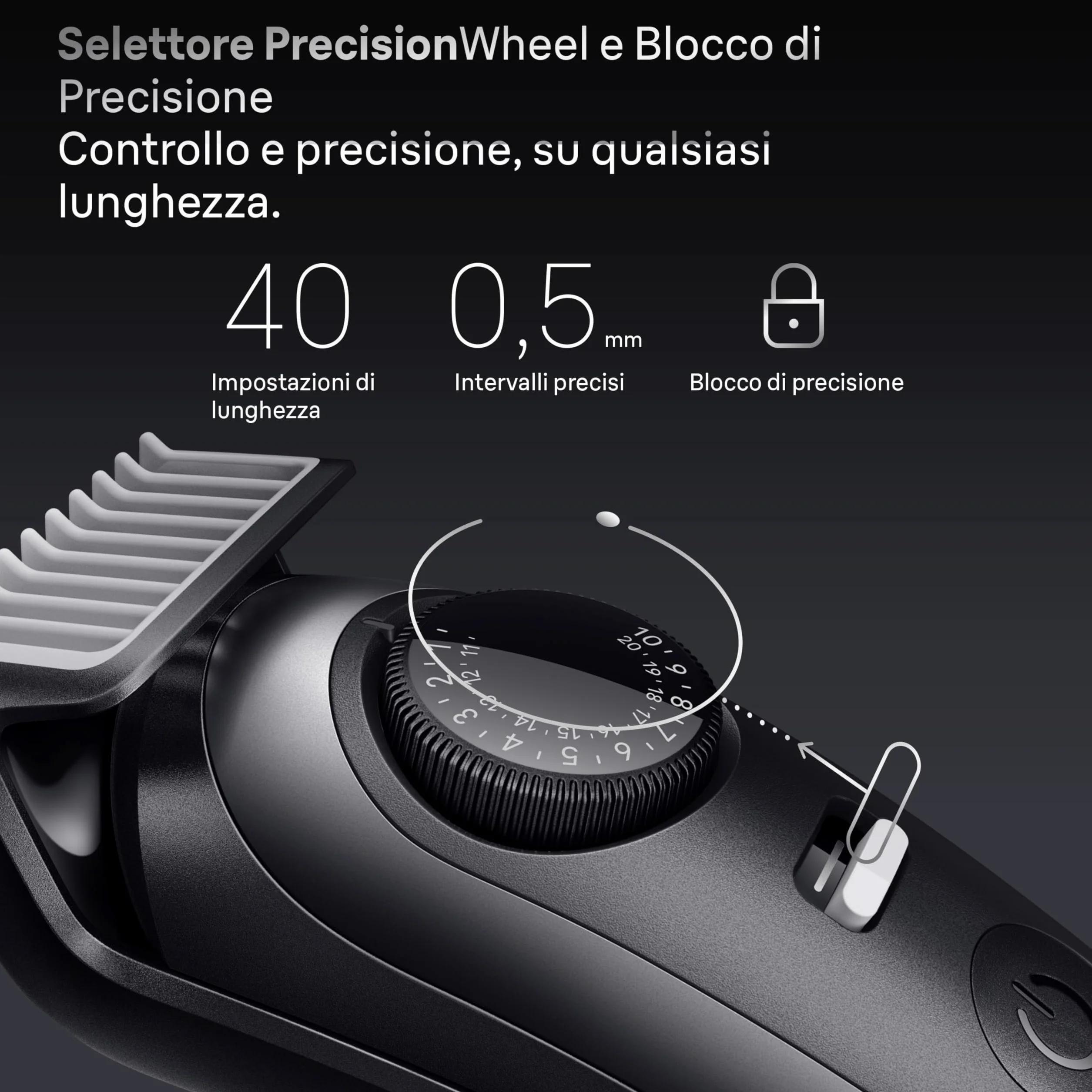 Braun Series 7 Regolabarba Uomo, Lama Problade Affilata a Vita, 120 Minuti Autonomia, Impermeabile, 40 Lunghezze, Bt7525, Grigio