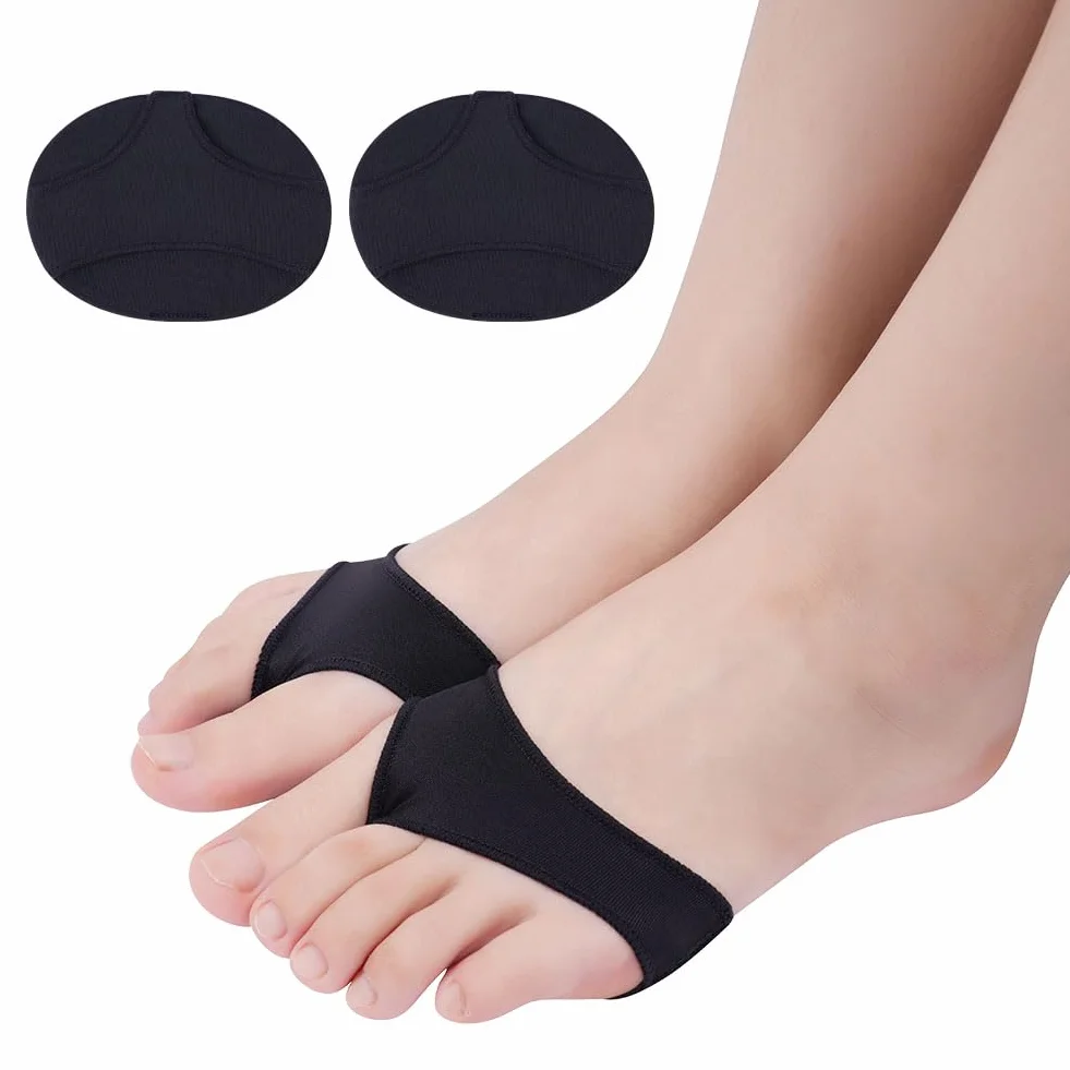 LOPHE Cuscinetti Metatarsali 2 Pezzi in Tessuto, Cuscinetto Metatarsale Traspirante Morbido, Metatarsal Pads per Scarpe e Piedi, Nero