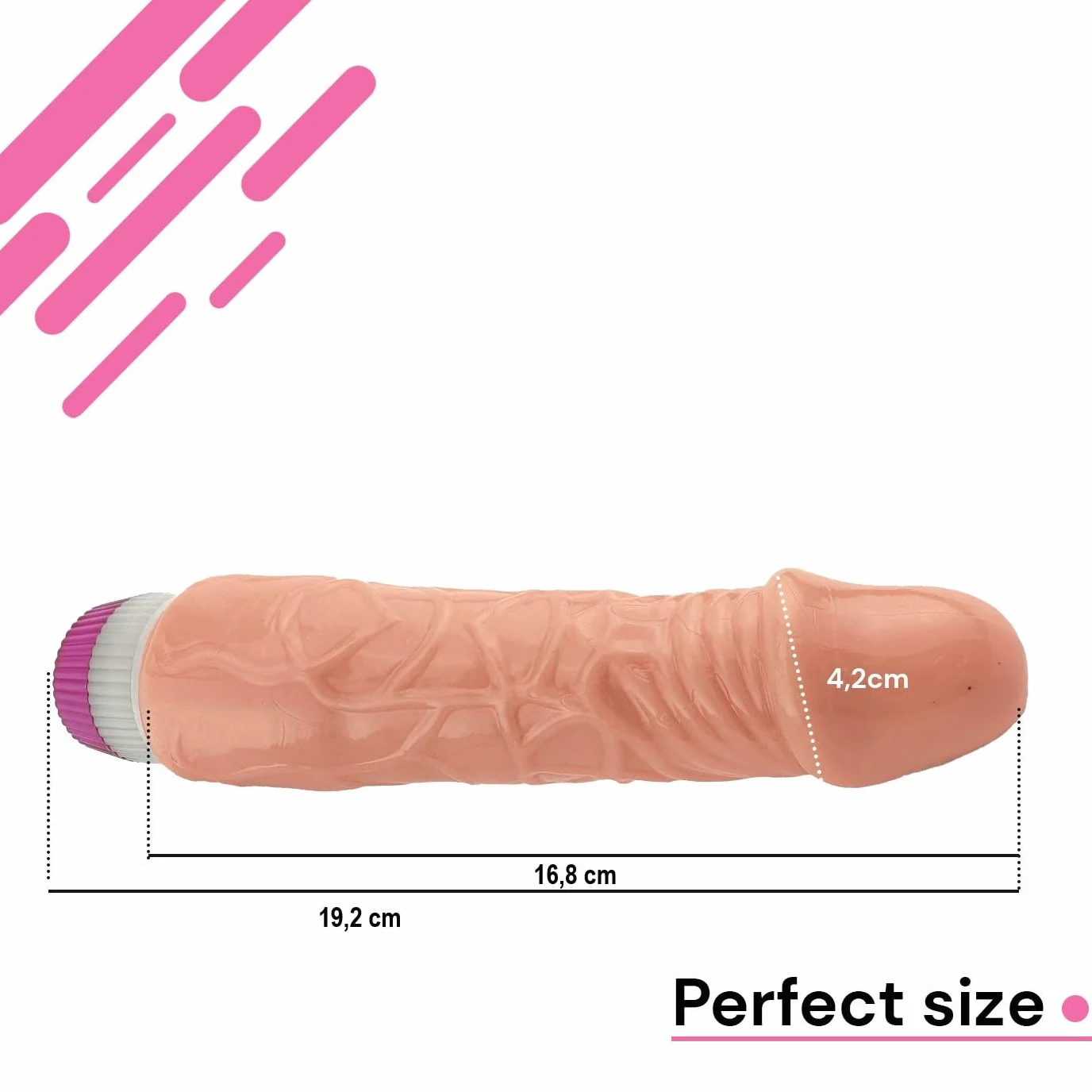 Vibratore Donna dildo realistico Realistico pene da 19cm Sex Toys Impermeabili vibratore TPR con Regolazione delle Vibrazioni vibratoreper donna wireless ⌀4.3cm Vibratoreper Donna sex toy FOPS D10-2