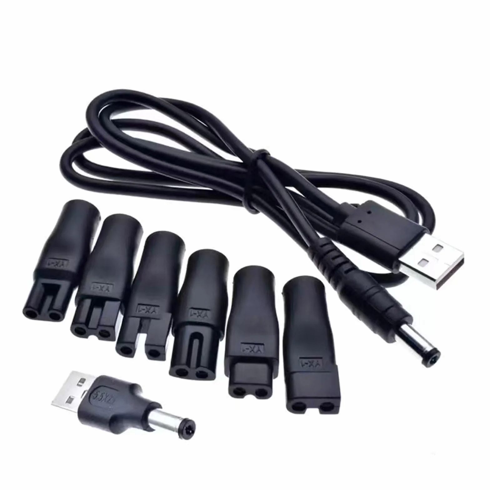 Cavo Caricabatterie USB Universale per Rasoio con 6 Adattatori 5V