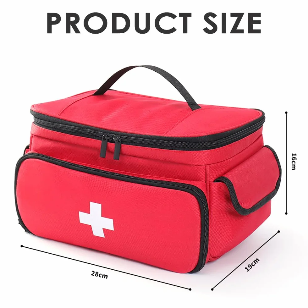 Borsa Pronto Soccorso Grande Capacità Impermeabile Porta Medicine da Viaggio Portatile Kit