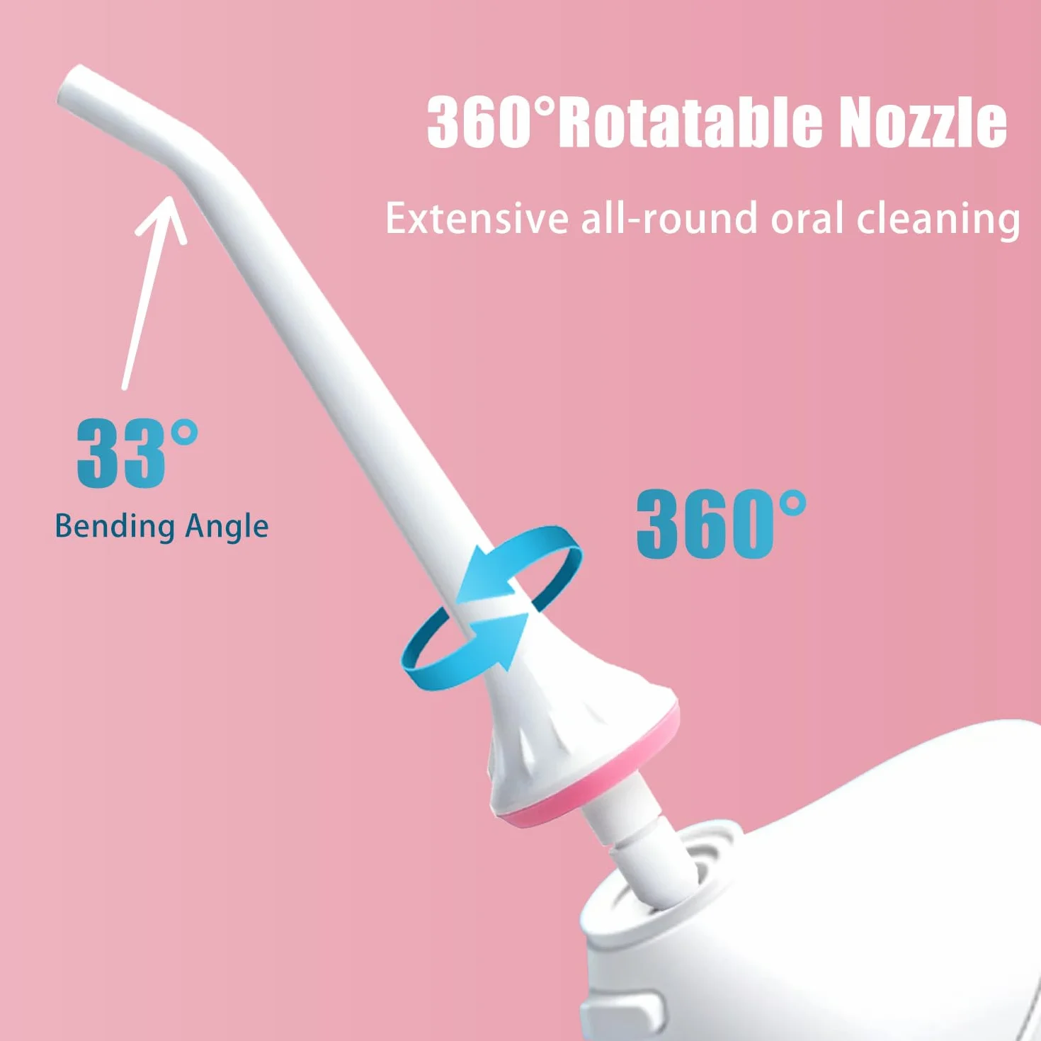 Punte di ricambio per idropulsore Oralfree, Nicwell, Nicefeel, Coslis, Insmart, Mospro, Zerhunt Water Flosser, ugello a getto per irrigatore orale, bianco, confezione da 3