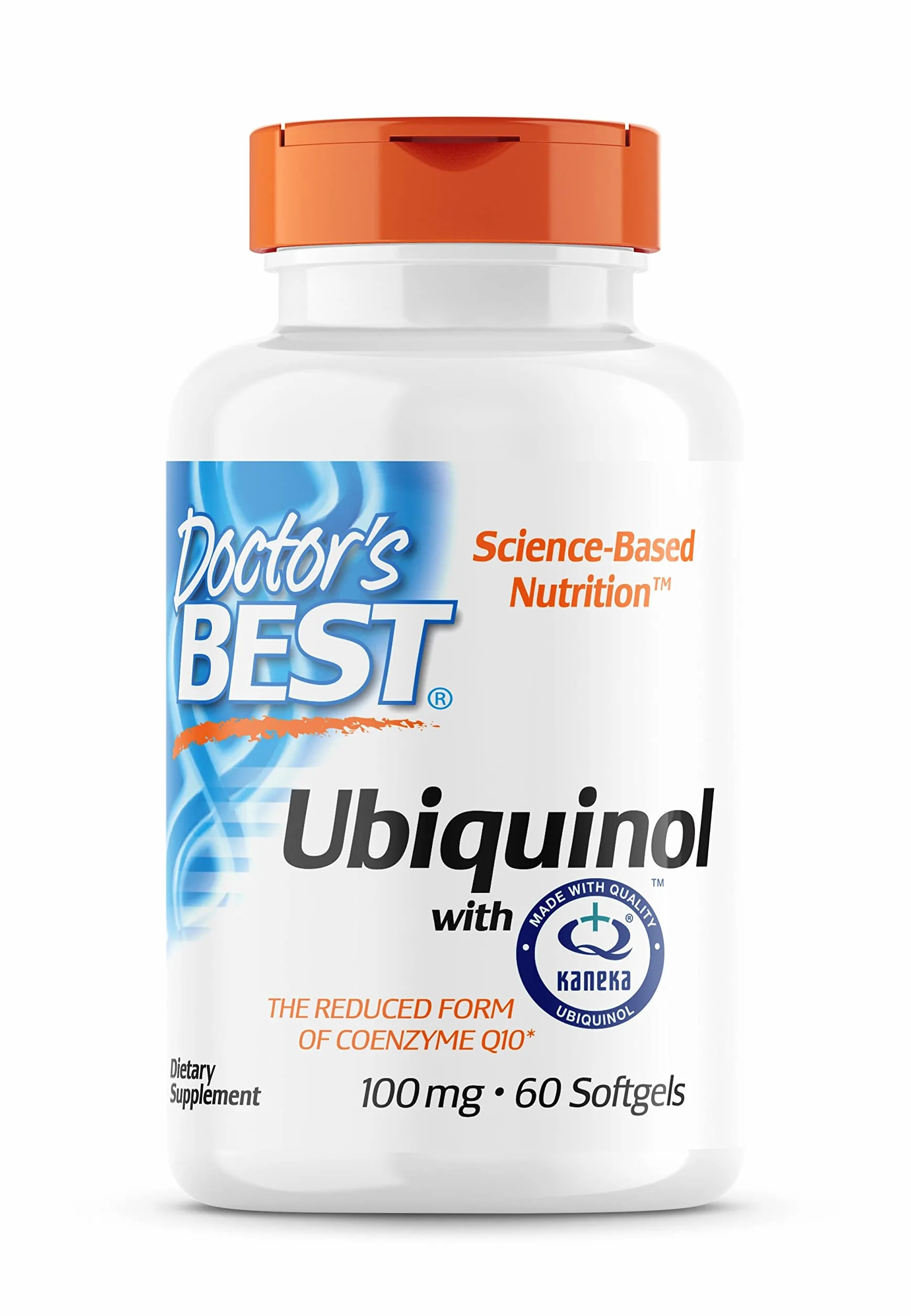Doctor's Best, Ubiquinol with Kaneka, Coenzima Q10, 100mg, 60 Capsule morbide, Altamente Dosato, Testato in Laboratorio, Senza Soia, Senza Glutine, Non-GMO, Vegetale