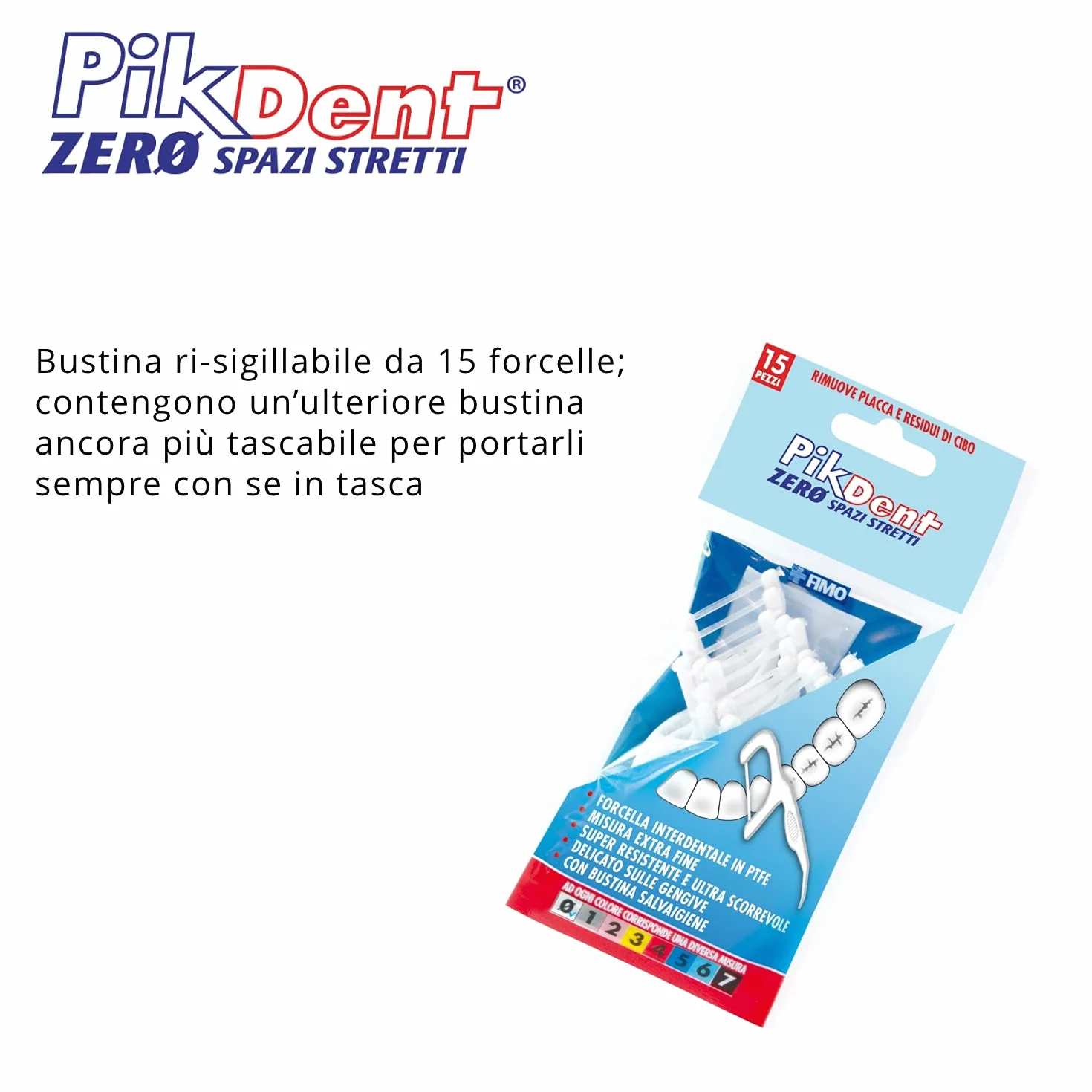 Pikdent Zero Spazi Stretti - Forcelle Interdentali con nastro in PTFE - Comode Come Lo Stuzzicadenti, Efficaci Come il Filo Interdentale - 30 Forcelle