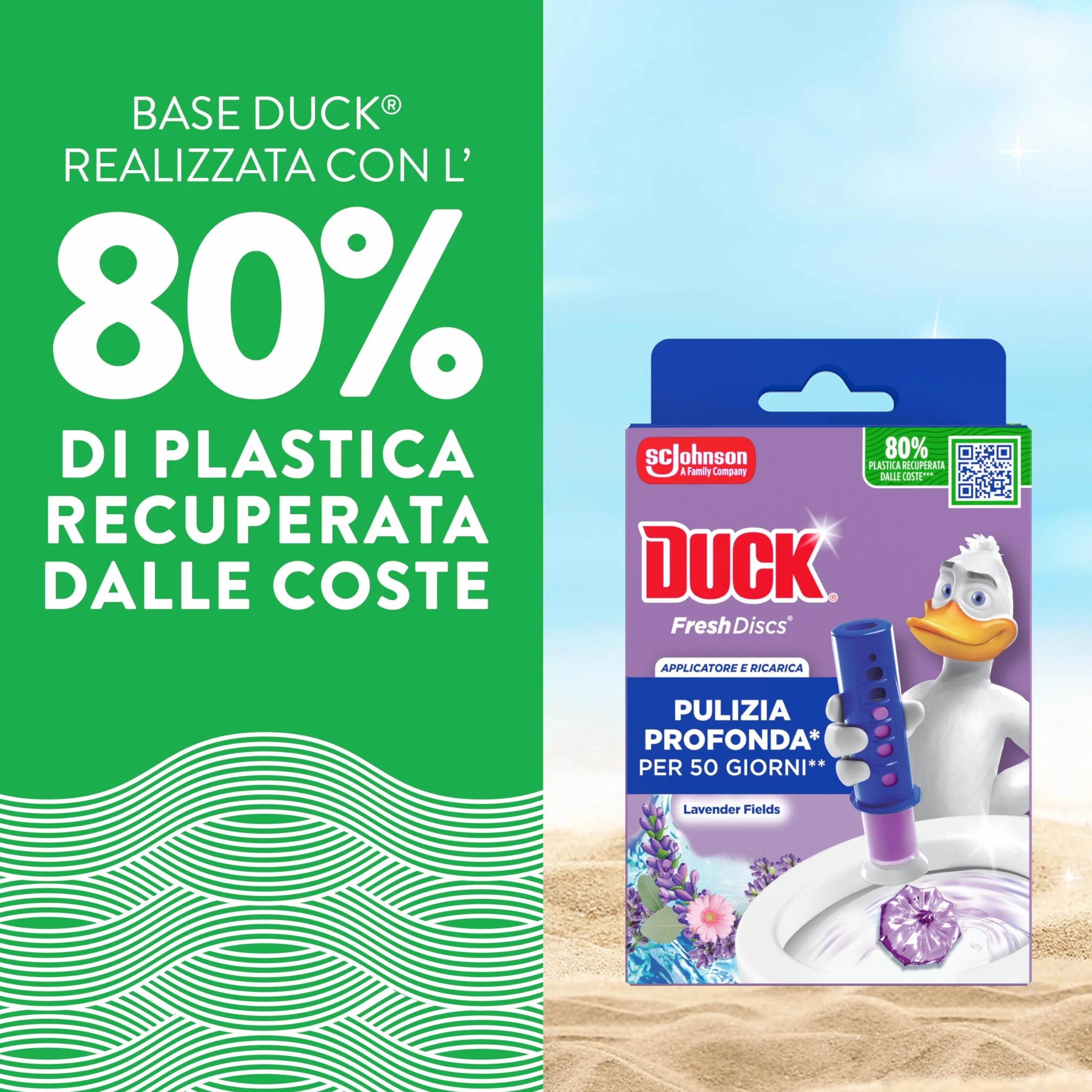 Duck Fresh Discs - Base per Dischi Gel Igienizzanti WC, Fragranza Lavanda- Formato Scorta 5 Applicatori, 30 dischetti