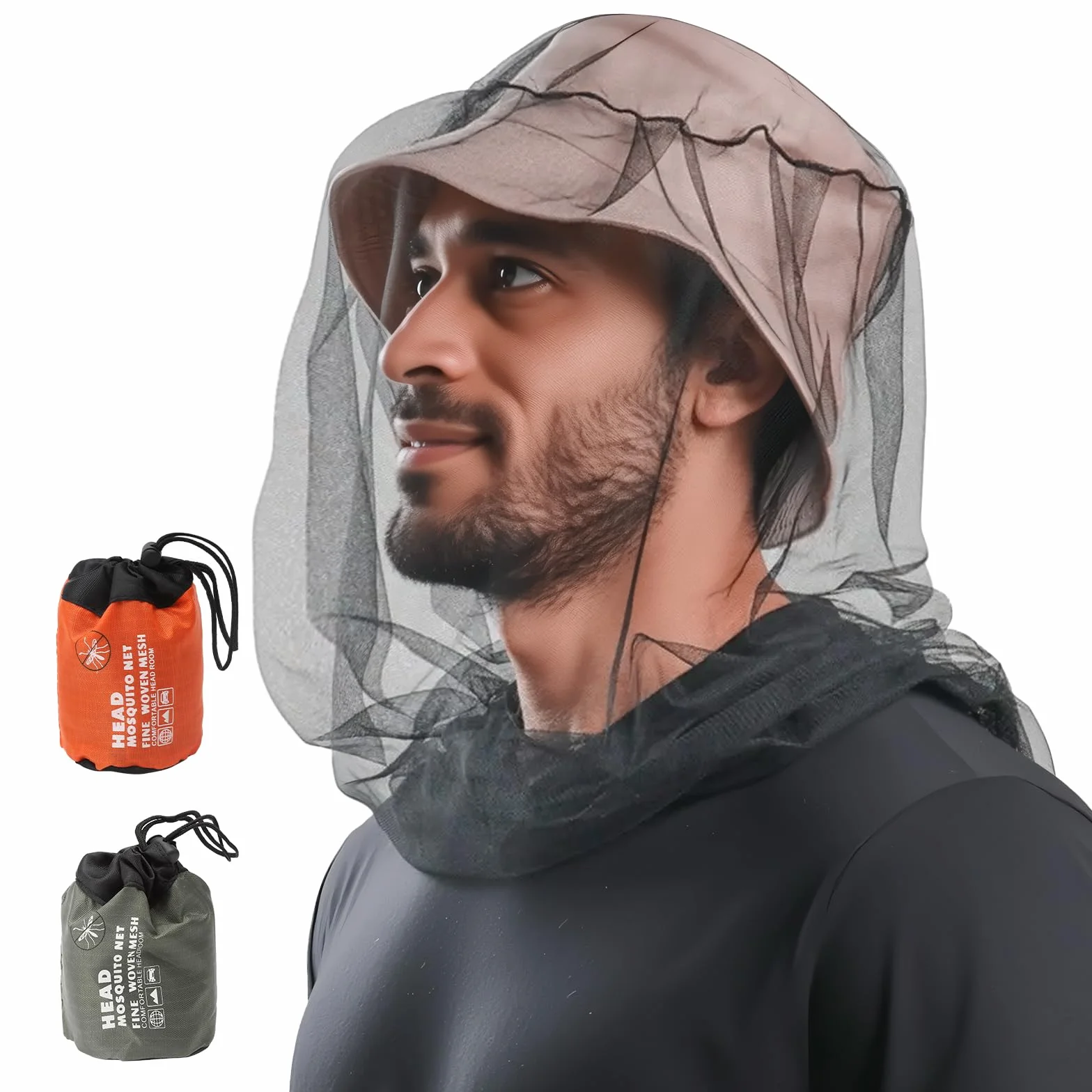 Zanzariera per insetti Ultra grande e lunga fori extra fini Head net per campeggio escursioni safari Esterni protezione da mosche