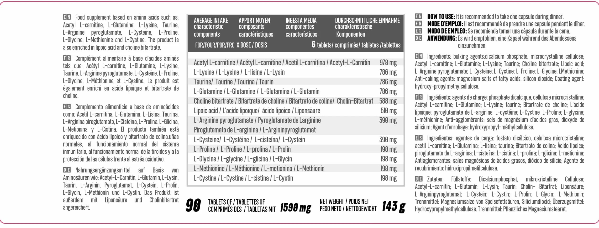 Life120 Aminoday 90 compresse Integratore alimentare aminoacidi Acido Alfa Lipoico