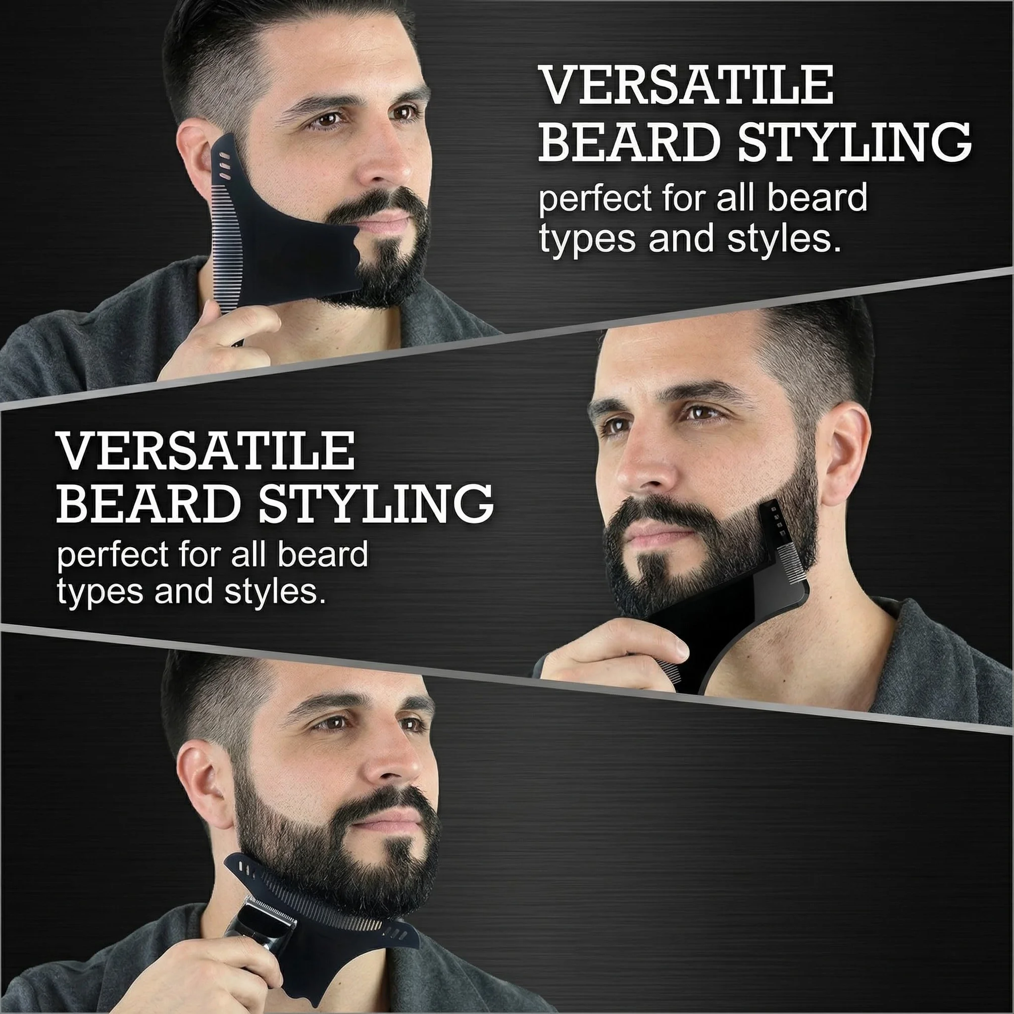 Pettine Stencil per Barba 2 Pezzi, Sagome per Barba Uomo, Strumento per Allineare e Rifinire