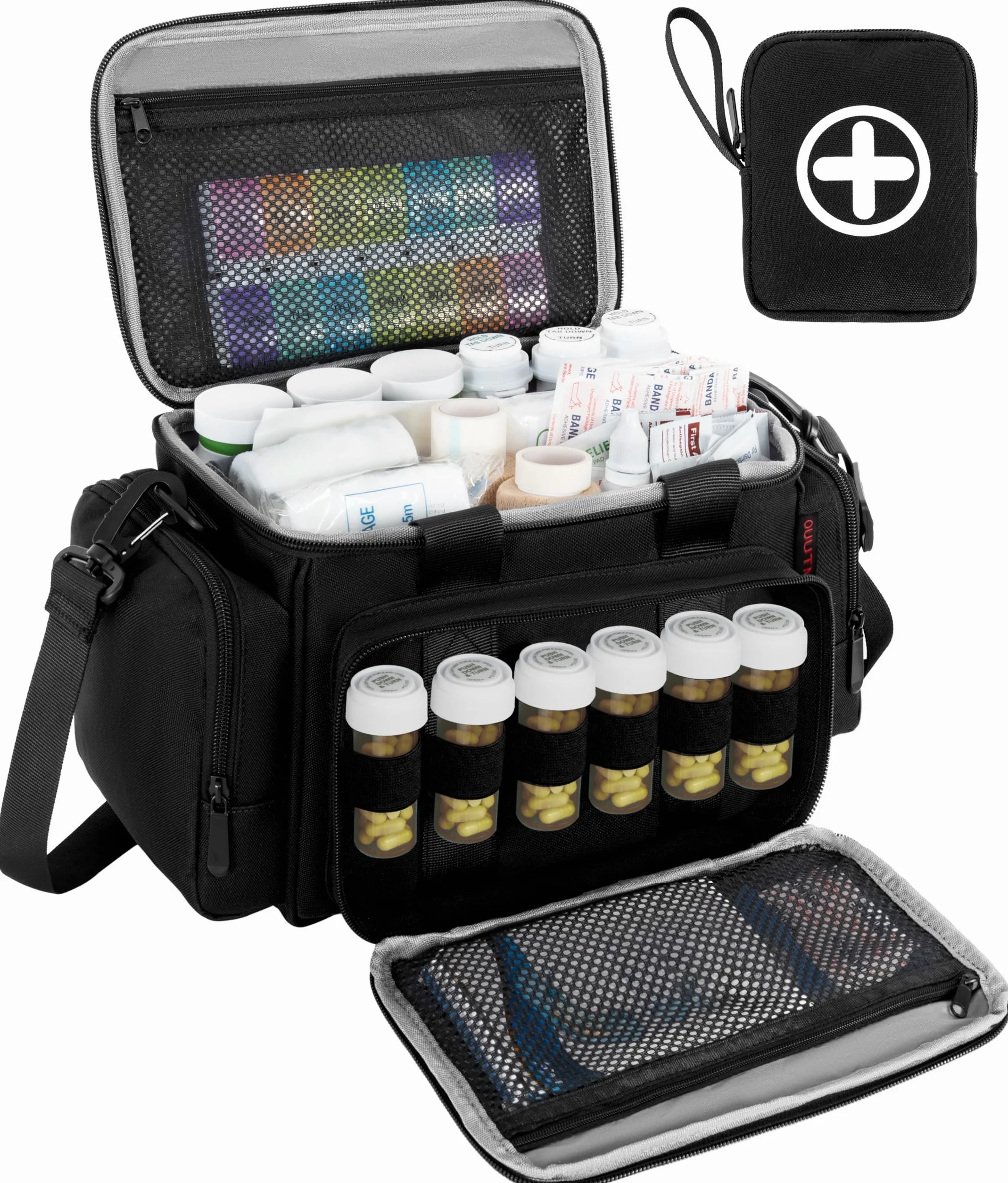Borsa di pronto soccorso vuota professionale grande nera 27 cm